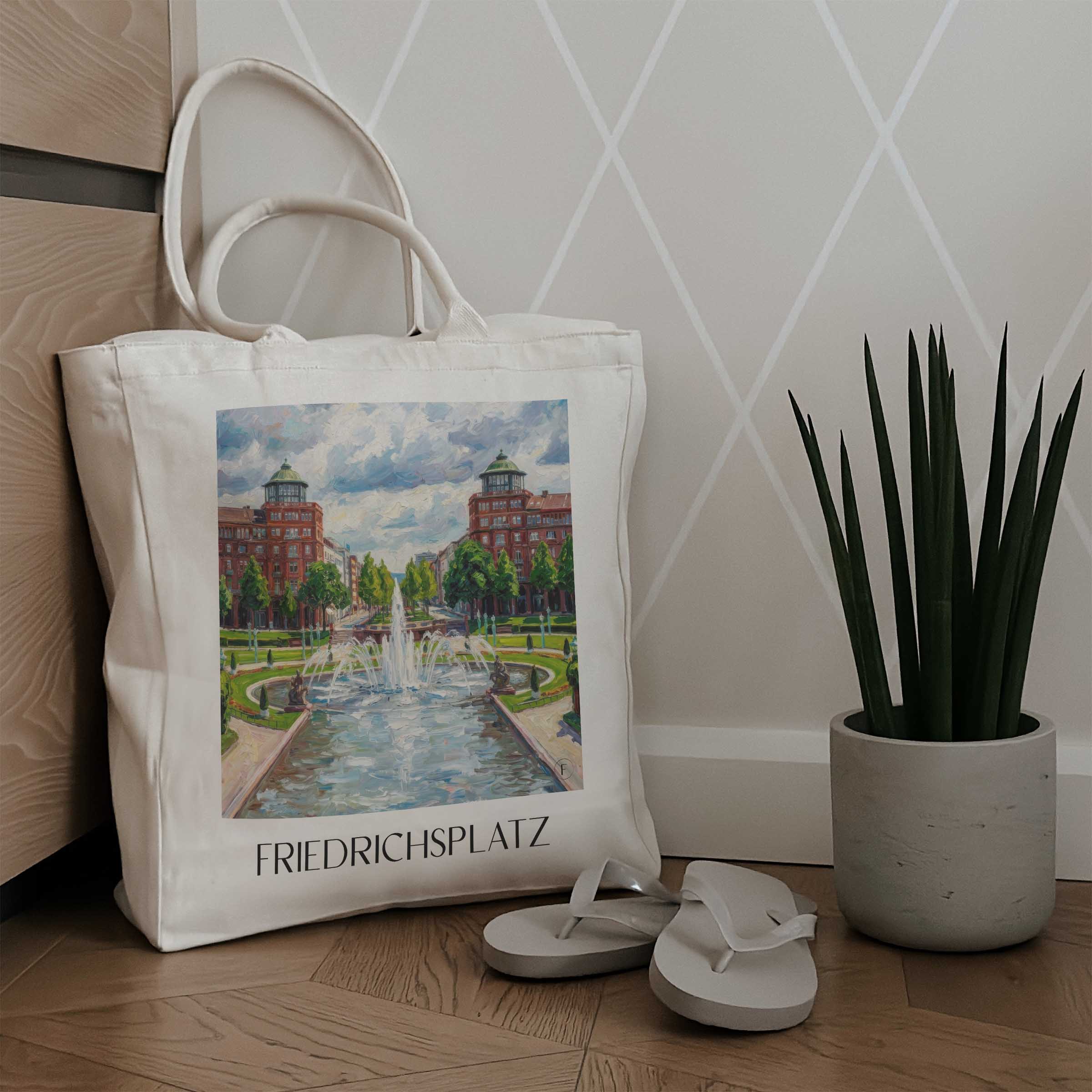 friedrichsplatz-mannheim-deutschland-einkaufstasche-oil-painting-oelgemaelde