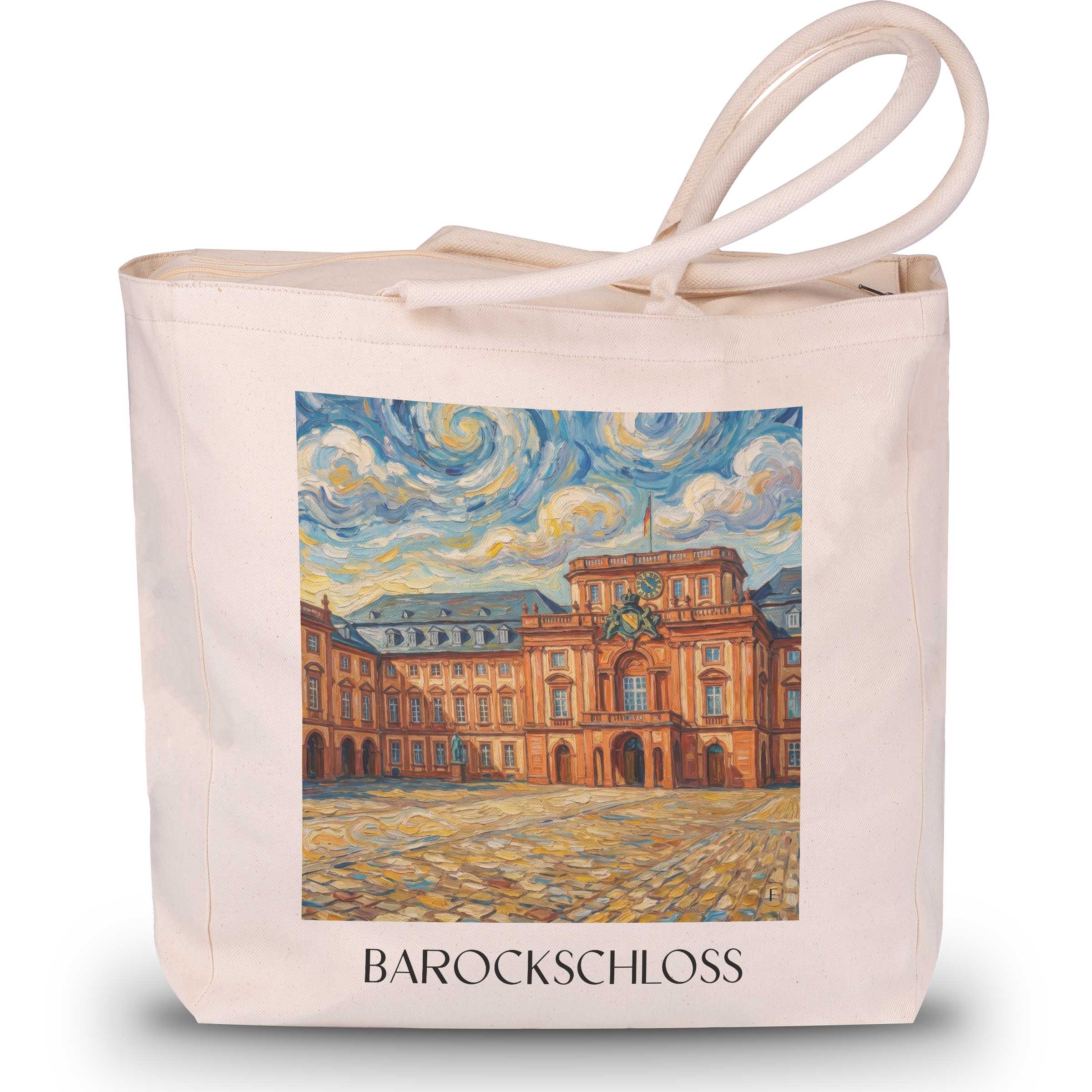 barockschloss-mannheim-deutschland-einkaufstasche-oil-painting-oelgemaelde