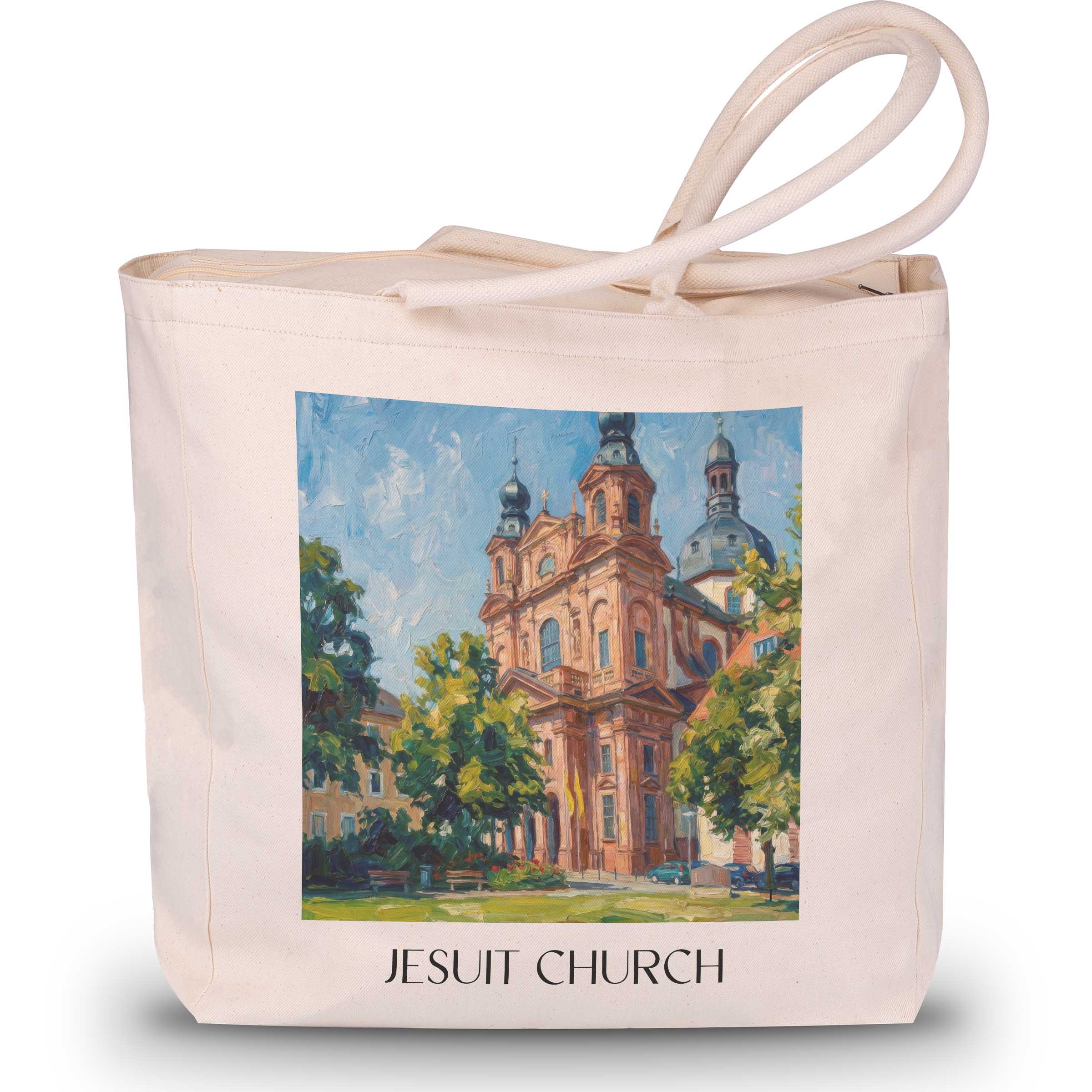 Jesuitenkirche Shopping Tasche - Mannheim - Deutschland Tote Bag - Einkaufstasche im Ölgemälde Stil