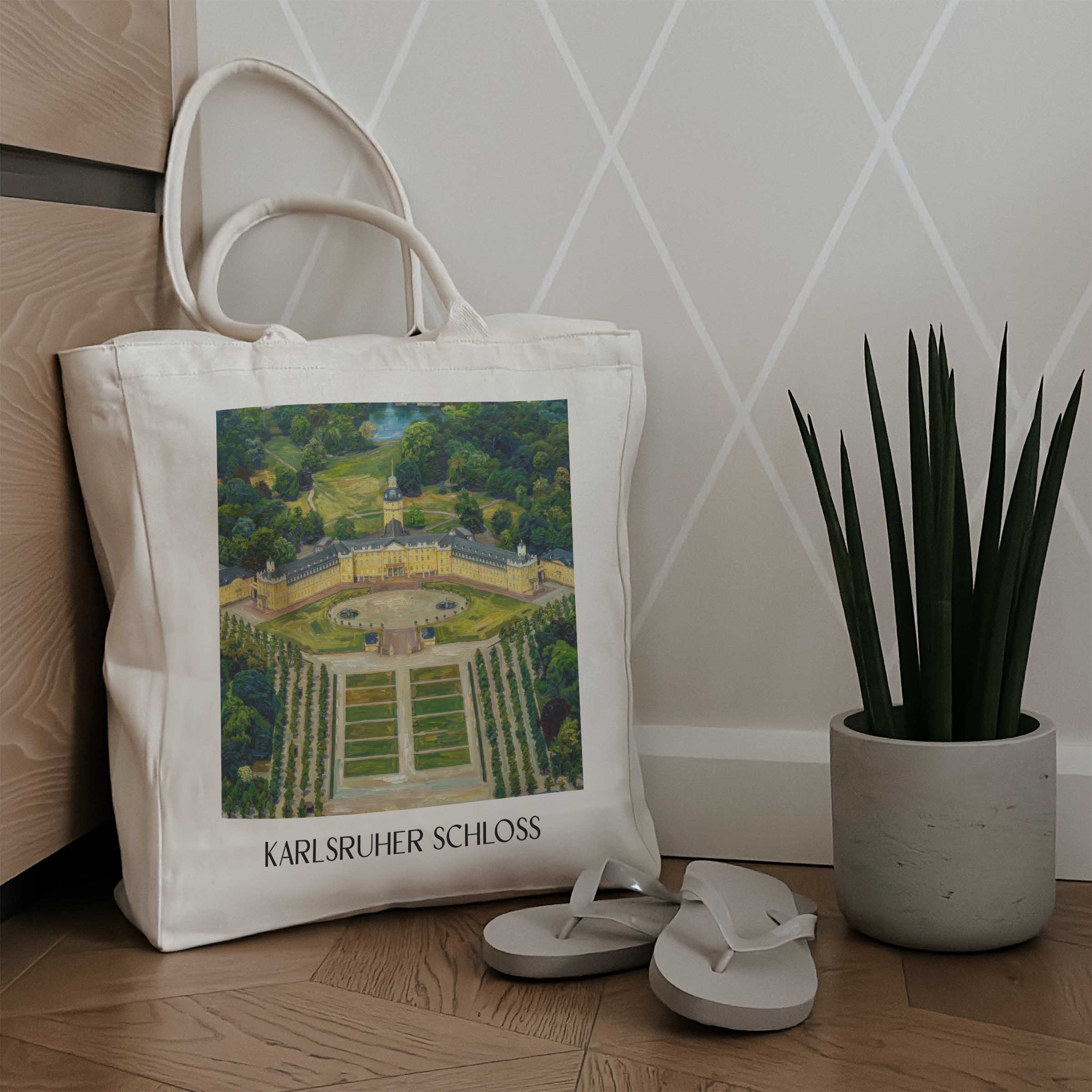 karlsruher-schloss-baden-württemberg-deutschland-einkaufstasche-oil-painting-oelgemaelde