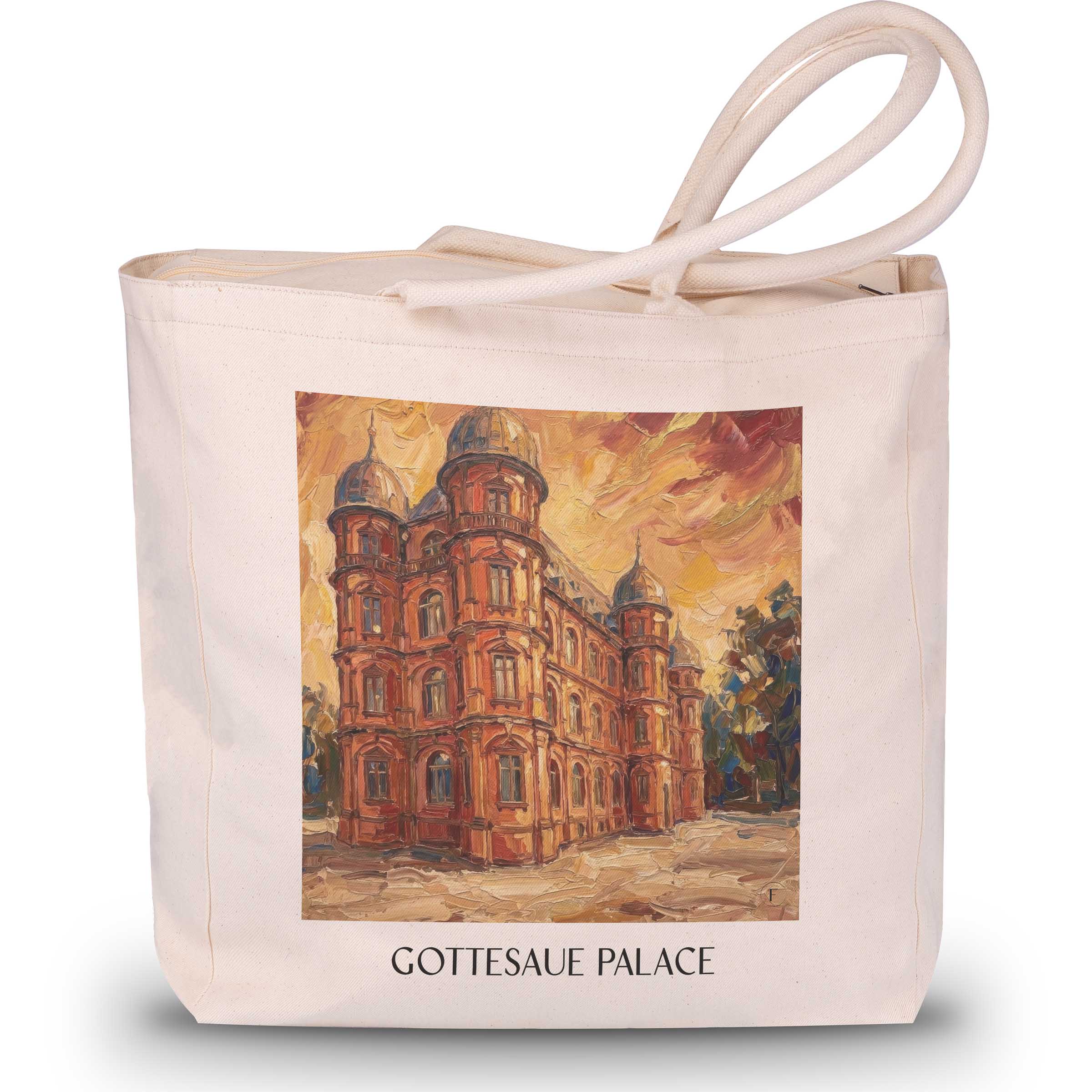 Schloss Gottesaue Shopping Tasche - Karlsruhe - Deutschland Tote Bag - Einkaufstasche im Ölgemälde Stil