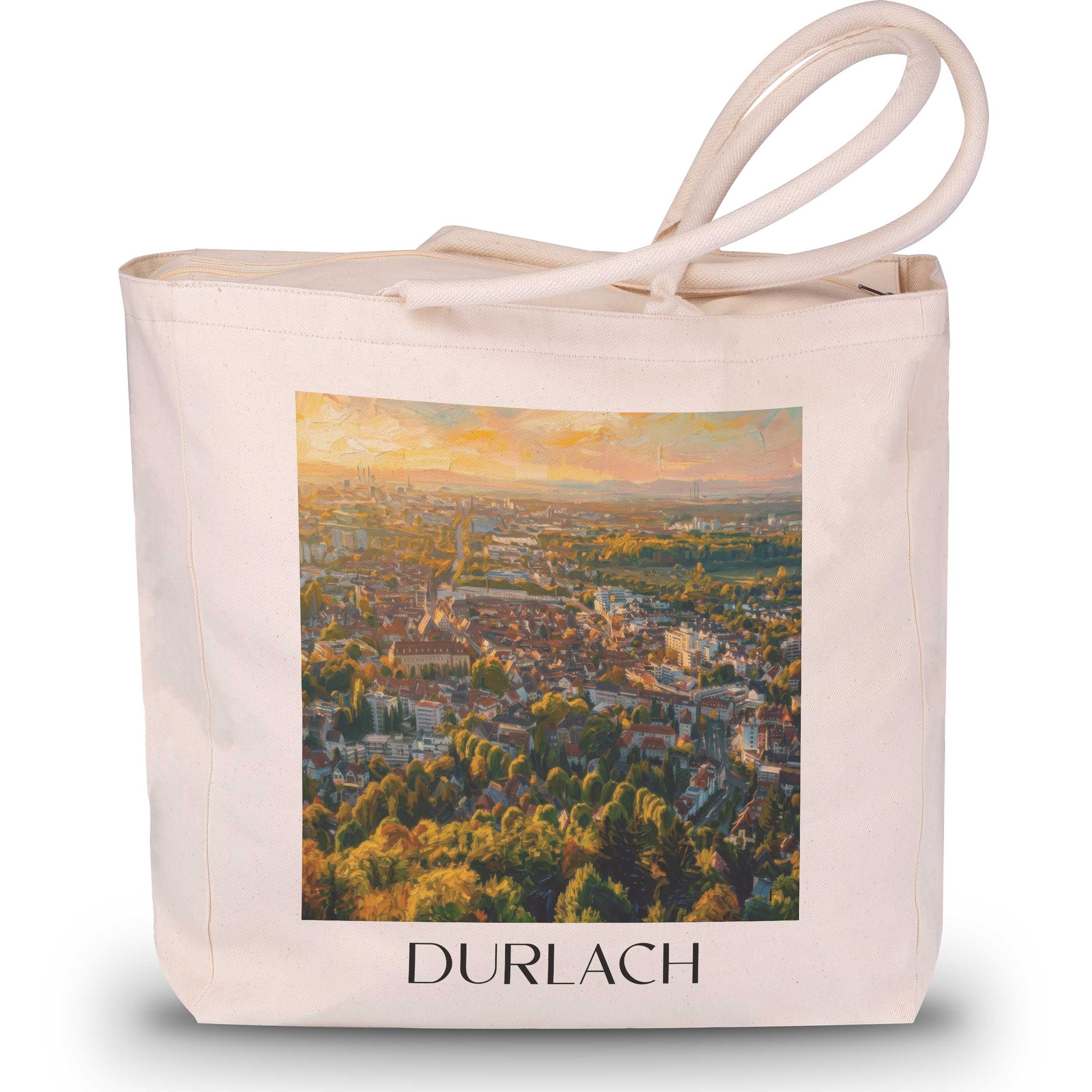 Durlach Shopping Tasche - Karlsruhe - Deutschland Tote Bag - Einkaufstasche im Ölgemälde Stil