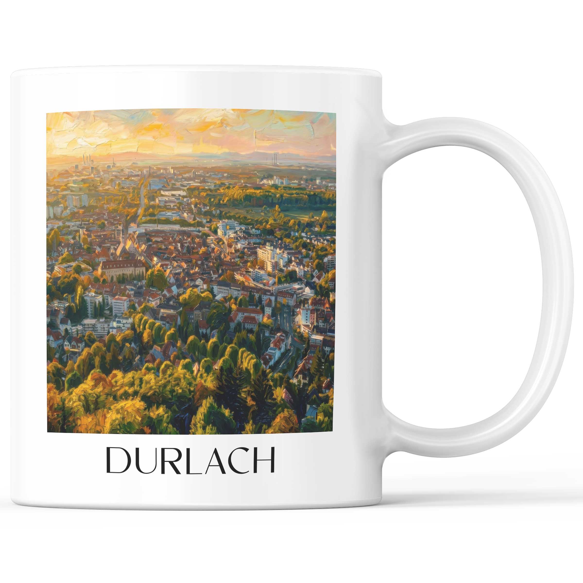 Durlach Kaffeebecher - Karlsruhe - Deutschland Becher - Kaffeetasse im Ölgemälde Stil