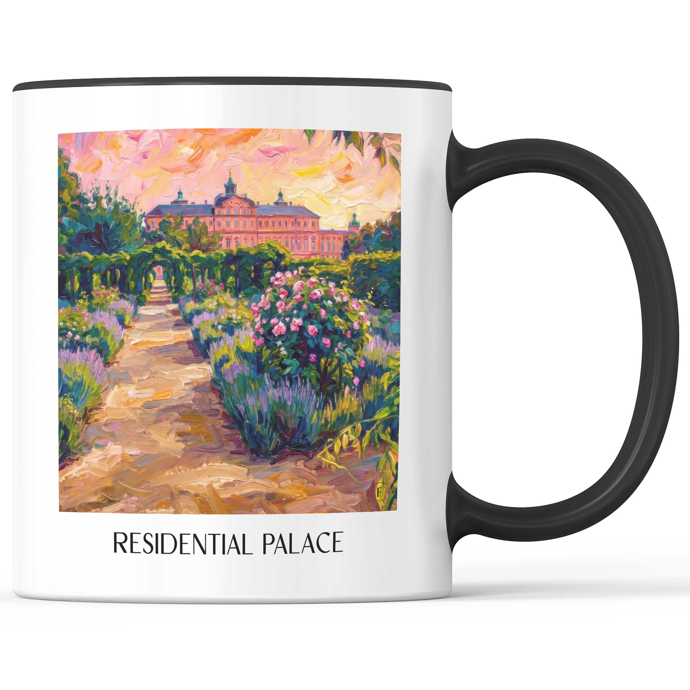 Residenzschloss Kaffeebecher - Rastatt - Deutschland Becher - Kaffeetasse im Ölgemälde Stil