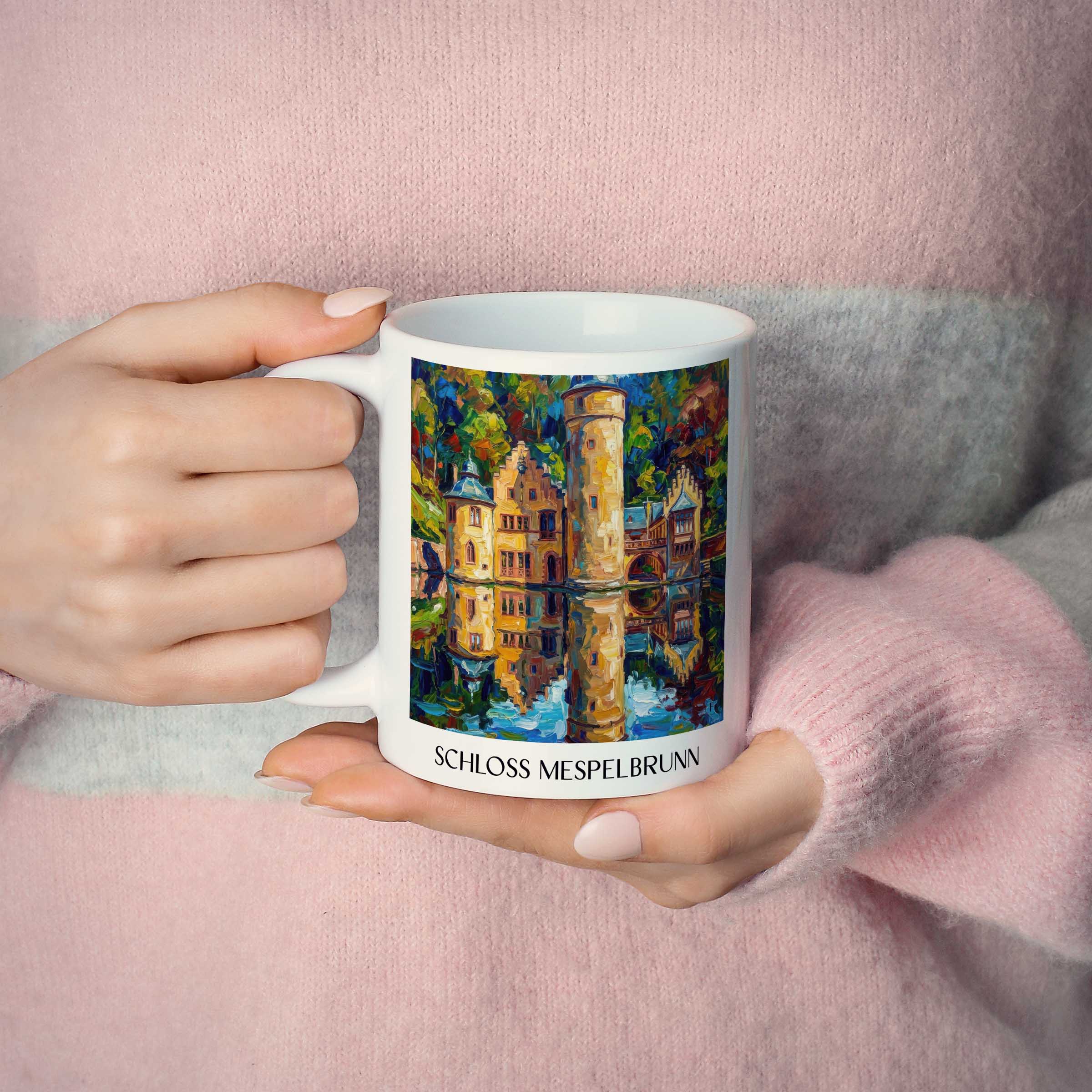 schloss-mespelbrunn-spessart-deutschland-kaffeebecher-oil-painting-oelgemaelde