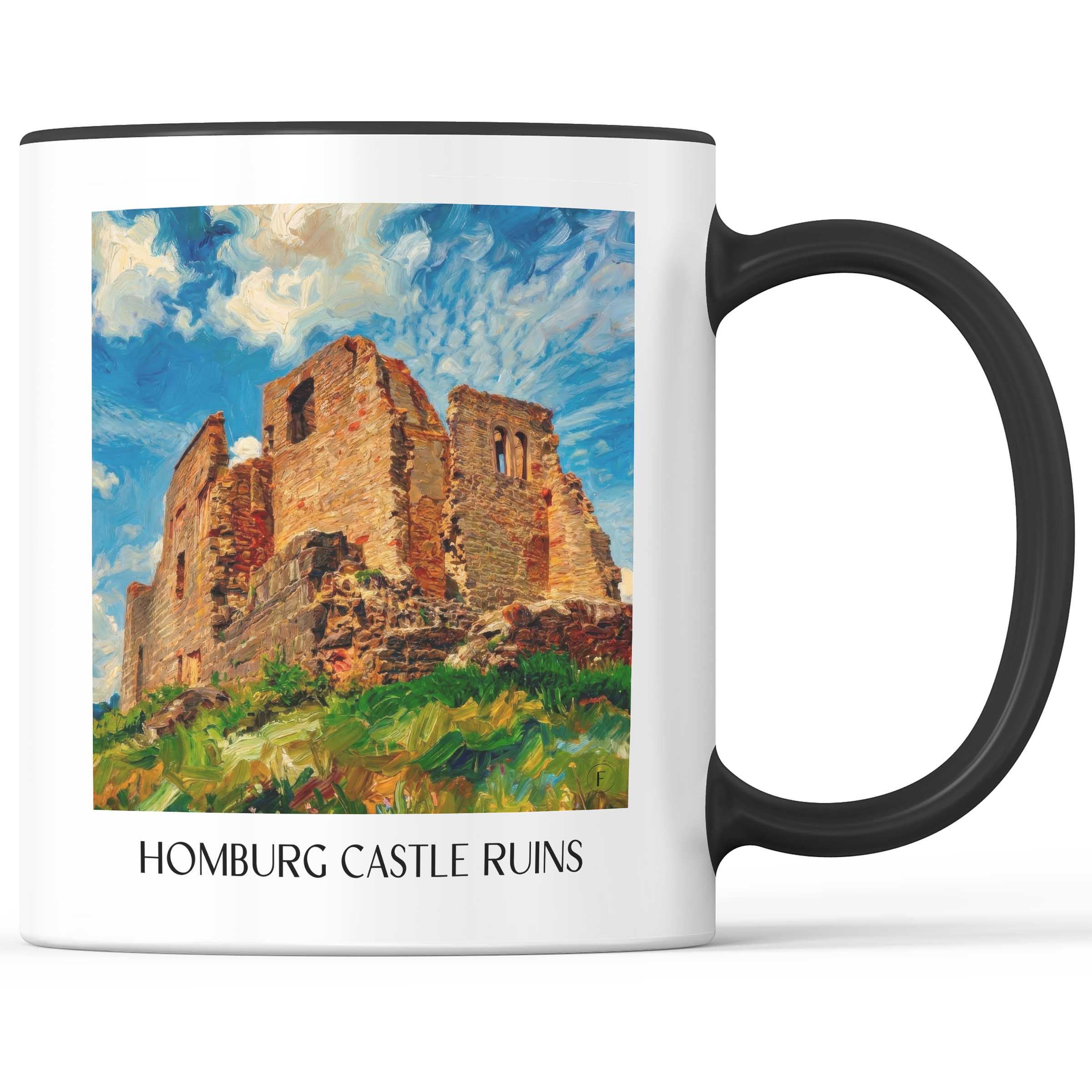 Burgruine Homburg Kaffeebecher - Spessart - Deutschland Becher - Kaffeetasse im Ölgemälde Stil