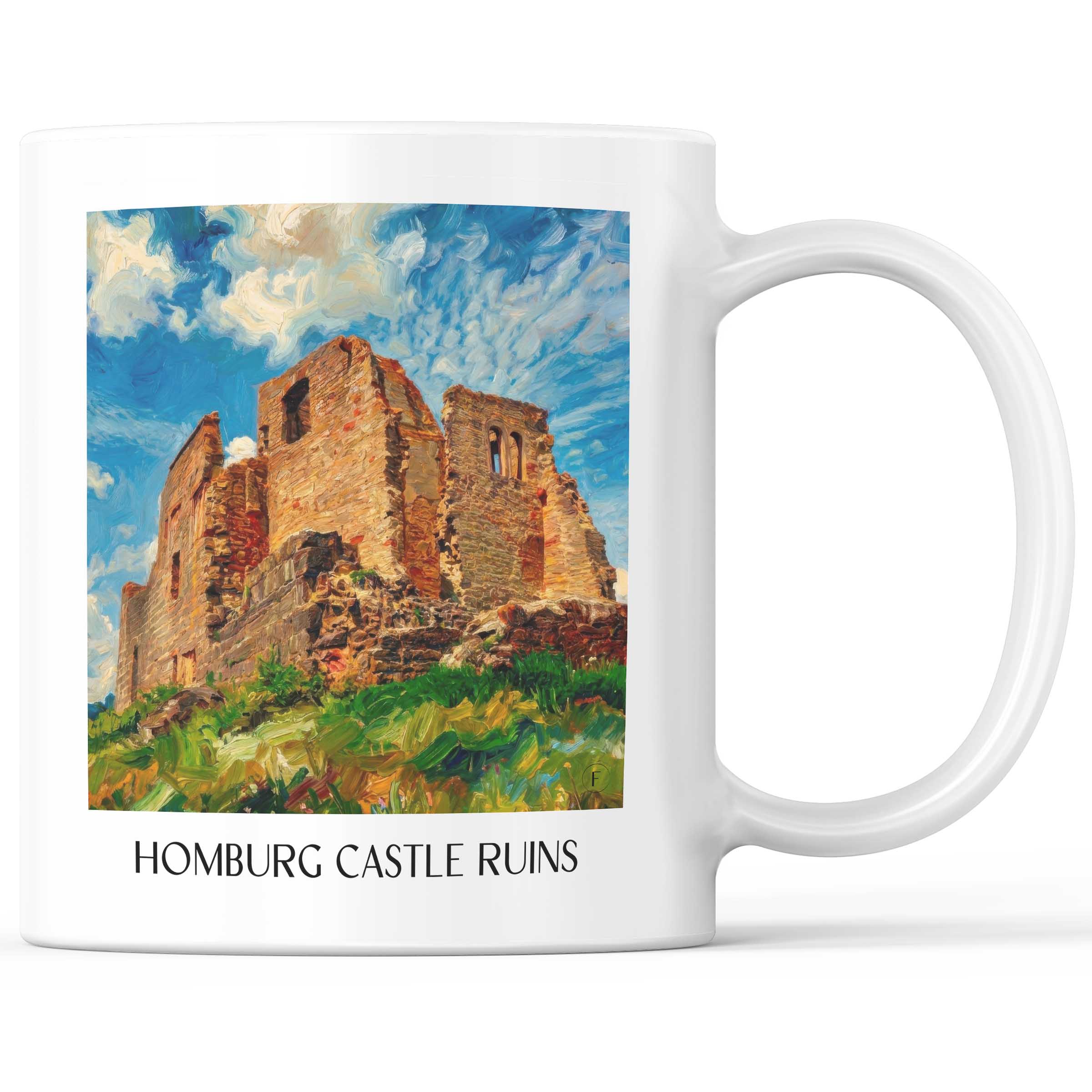 Burgruine Homburg Kaffeebecher - Spessart - Deutschland Becher - Kaffeetasse im Ölgemälde Stil