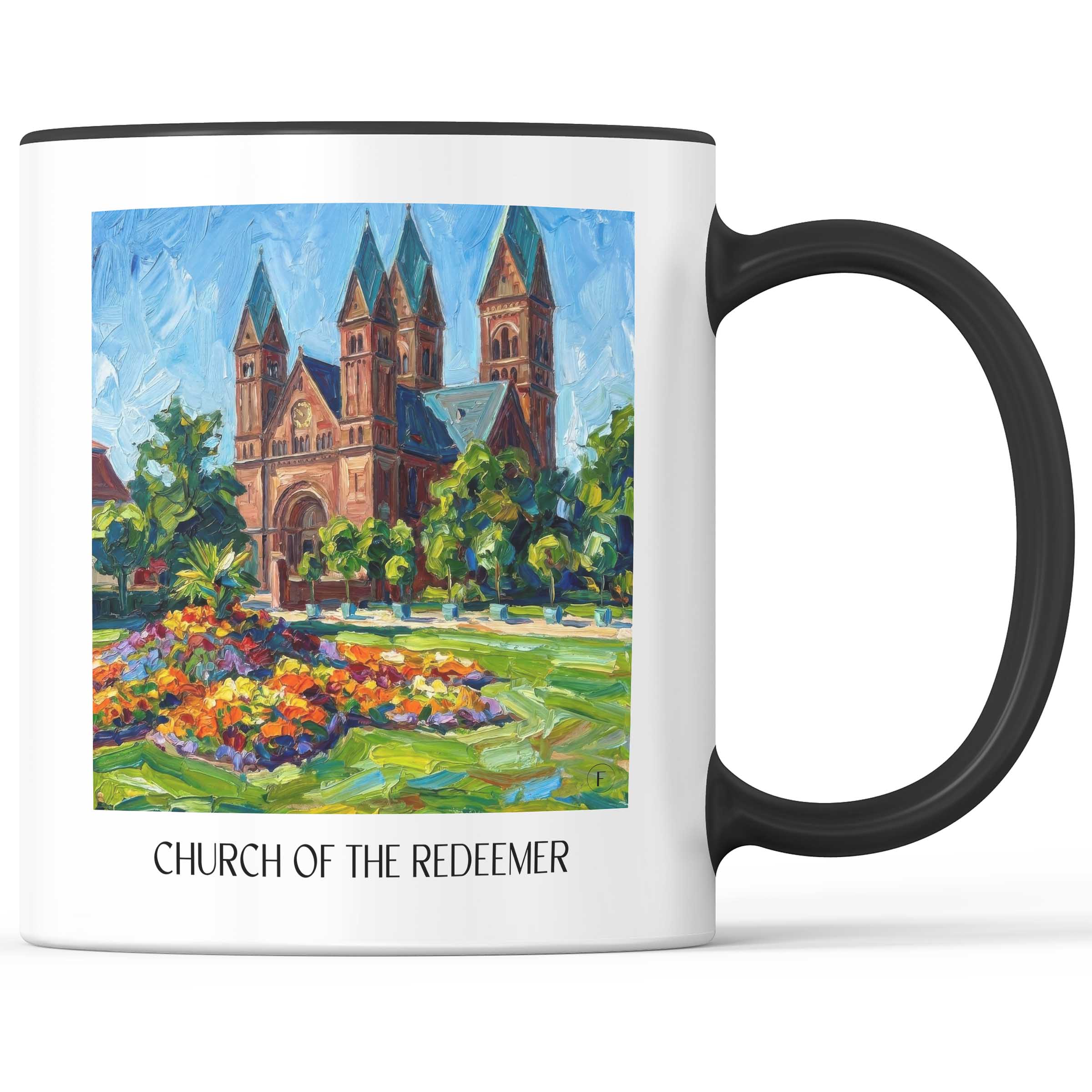 Erlöserkirche Kaffeebecher - Bad Homburg - Deutschland Becher - Kaffeetasse im Ölgemälde Stil