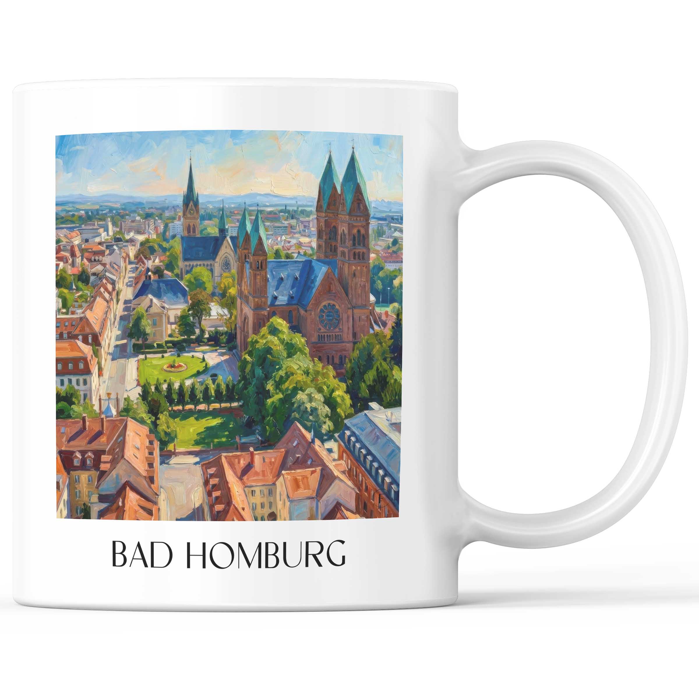 Bad Homburg Kaffeebecher - Hessen - Deutschland Becher - Kaffeetasse im Ölgemälde Stil