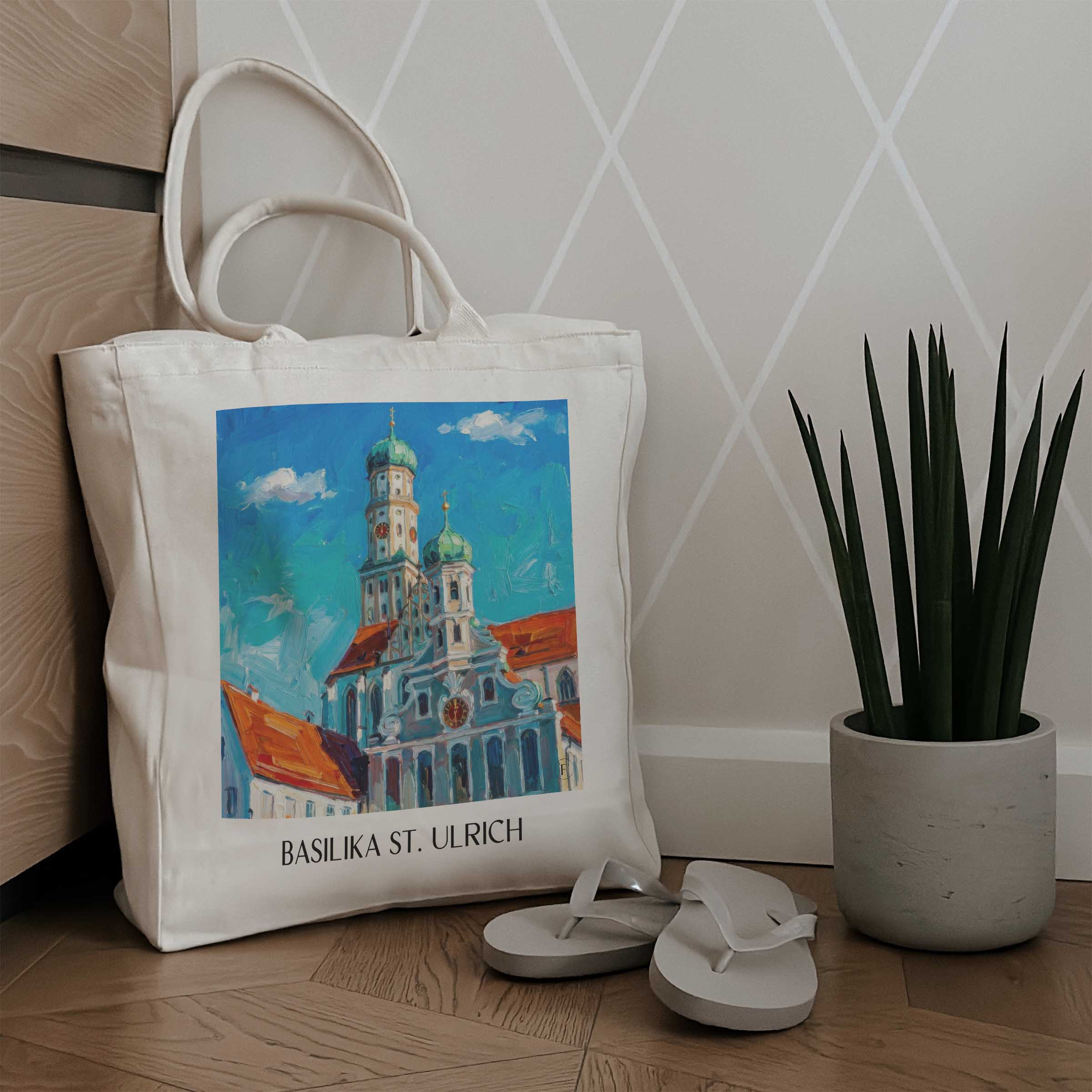basilika-st.-ulrich-augsburg-deutschland-einkaufstasche-oil-painting-oelgemaelde
