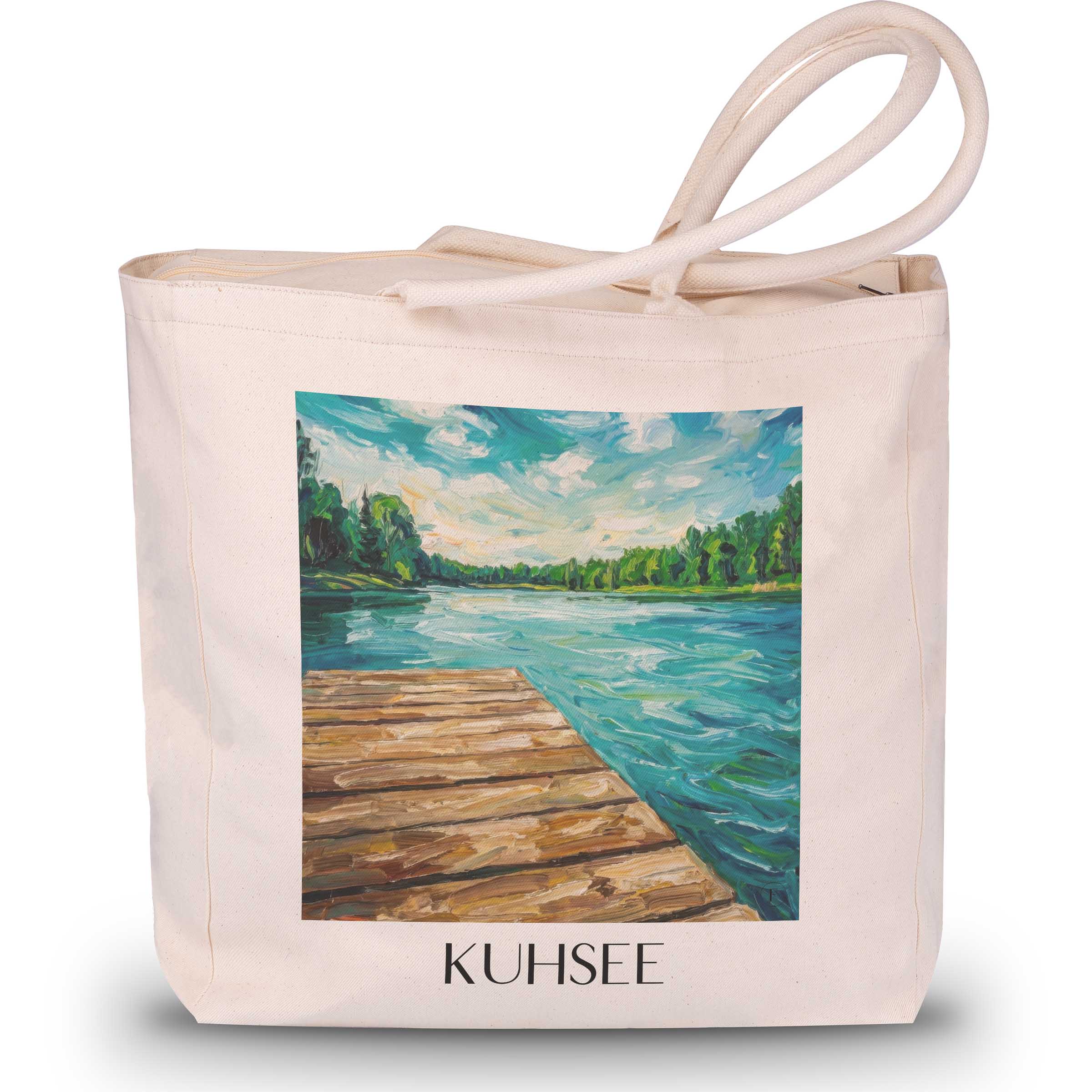 Kuhsee Shopping Tasche - Augsburg - Deutschland Tote Bag - Einkaufstasche im Ölgemälde Stil