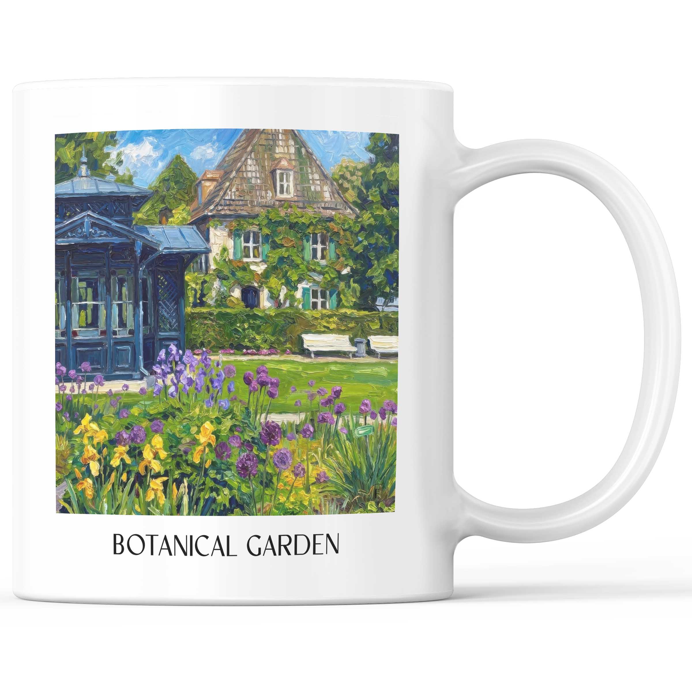 Botanischer Garten Kaffeebecher - Augsburg - Deutschland Becher - Kaffeetasse im Ölgemälde Stil