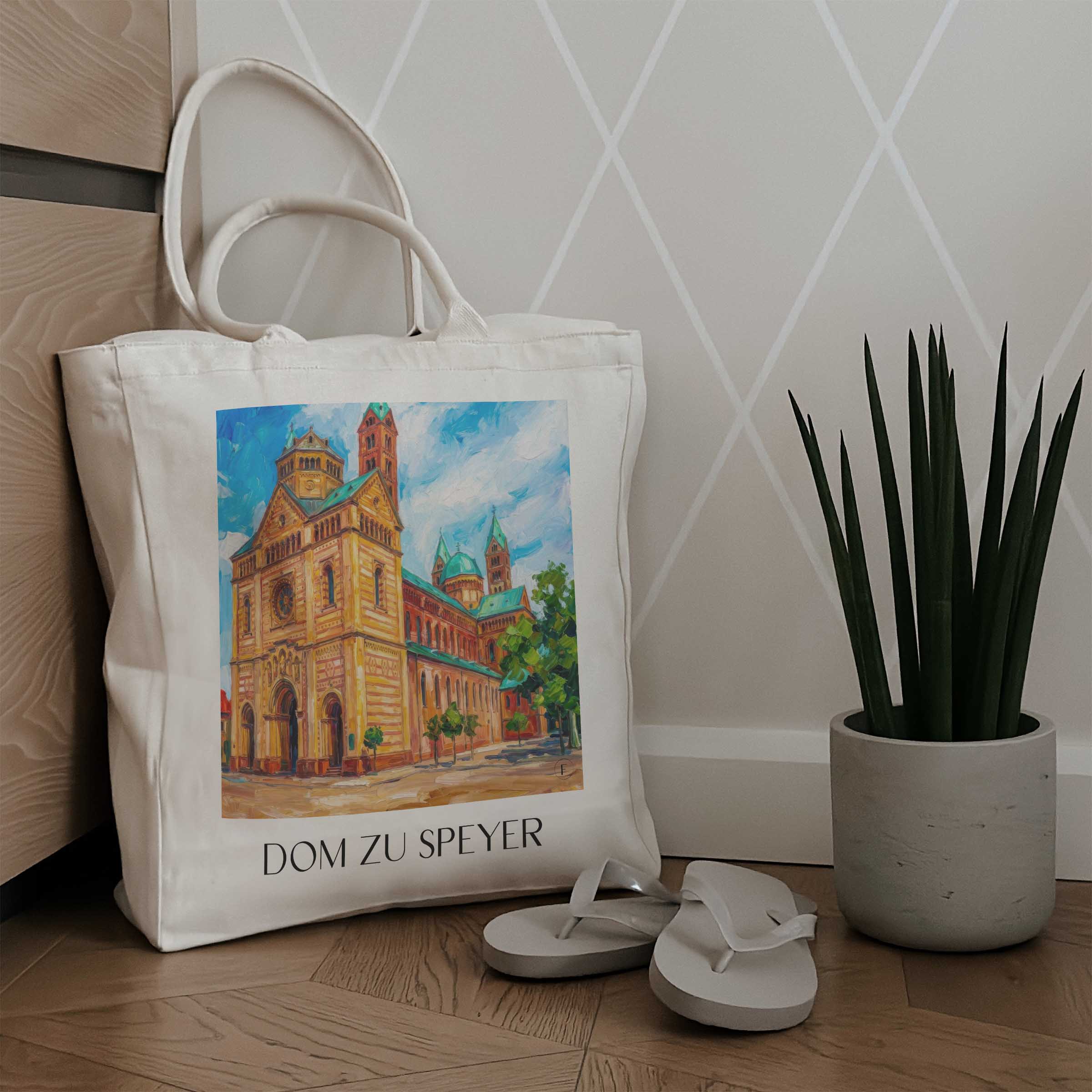 dom-zu-speyer-rheinland-pfalz-deutschland-einkaufstasche-oil-painting-oelgemaelde