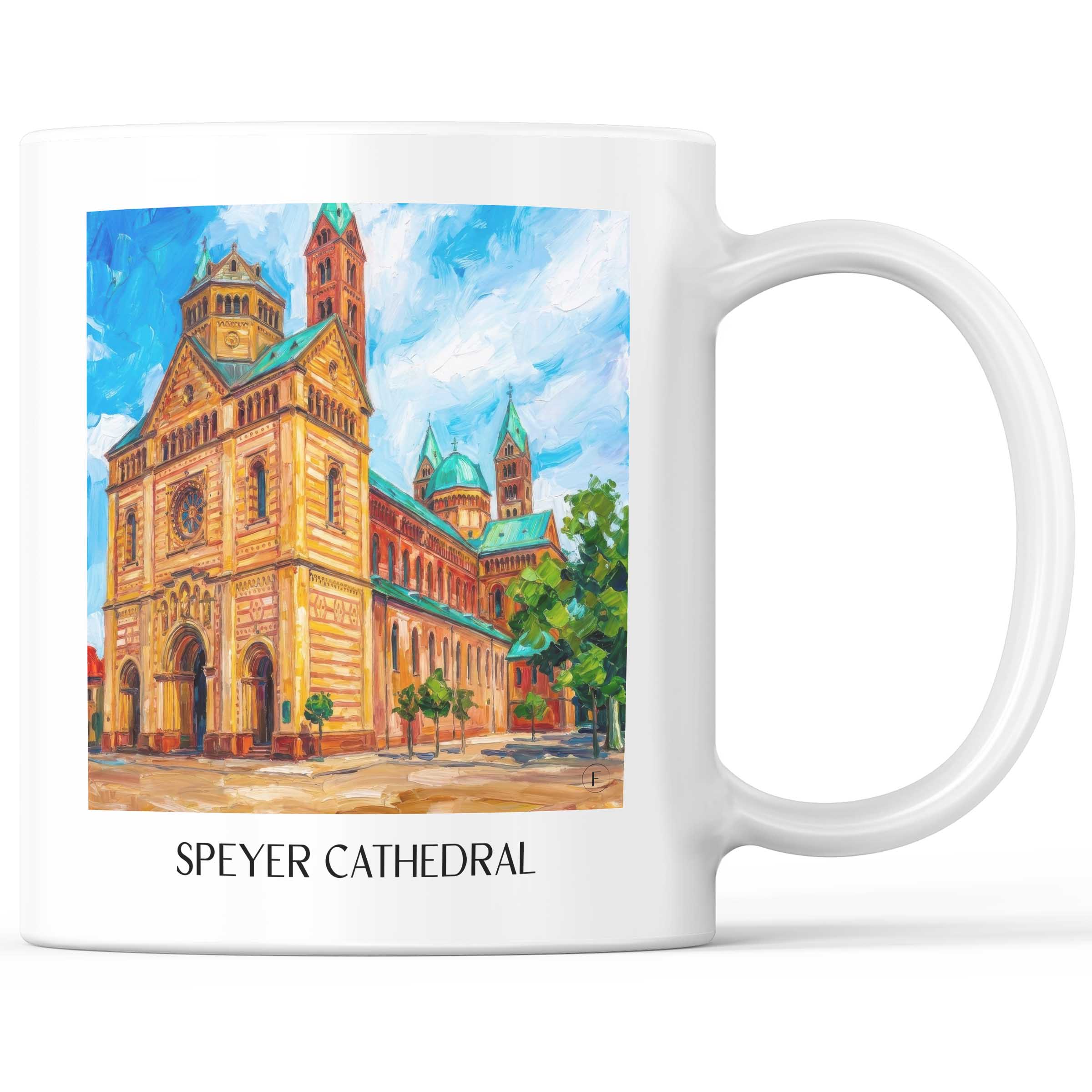 Dom zu Speyer Kaffeebecher - Rheinland-Pfalz - Deutschland Becher - Kaffeetasse im ĂlgemĂ€lde Stil