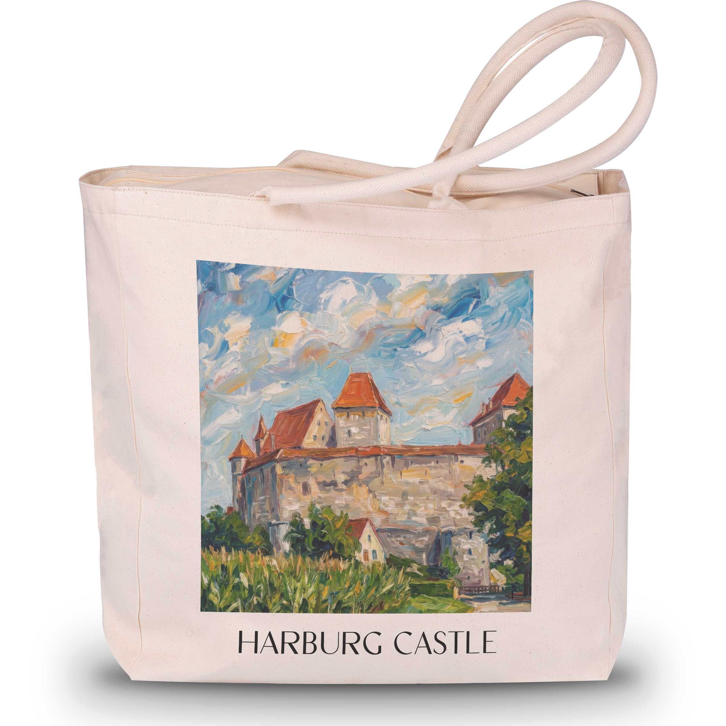 Burg Harburg Shopping Tasche - Schwaben - Deutschland Tote Bag - Einkaufstasche im Ölgemälde Stil