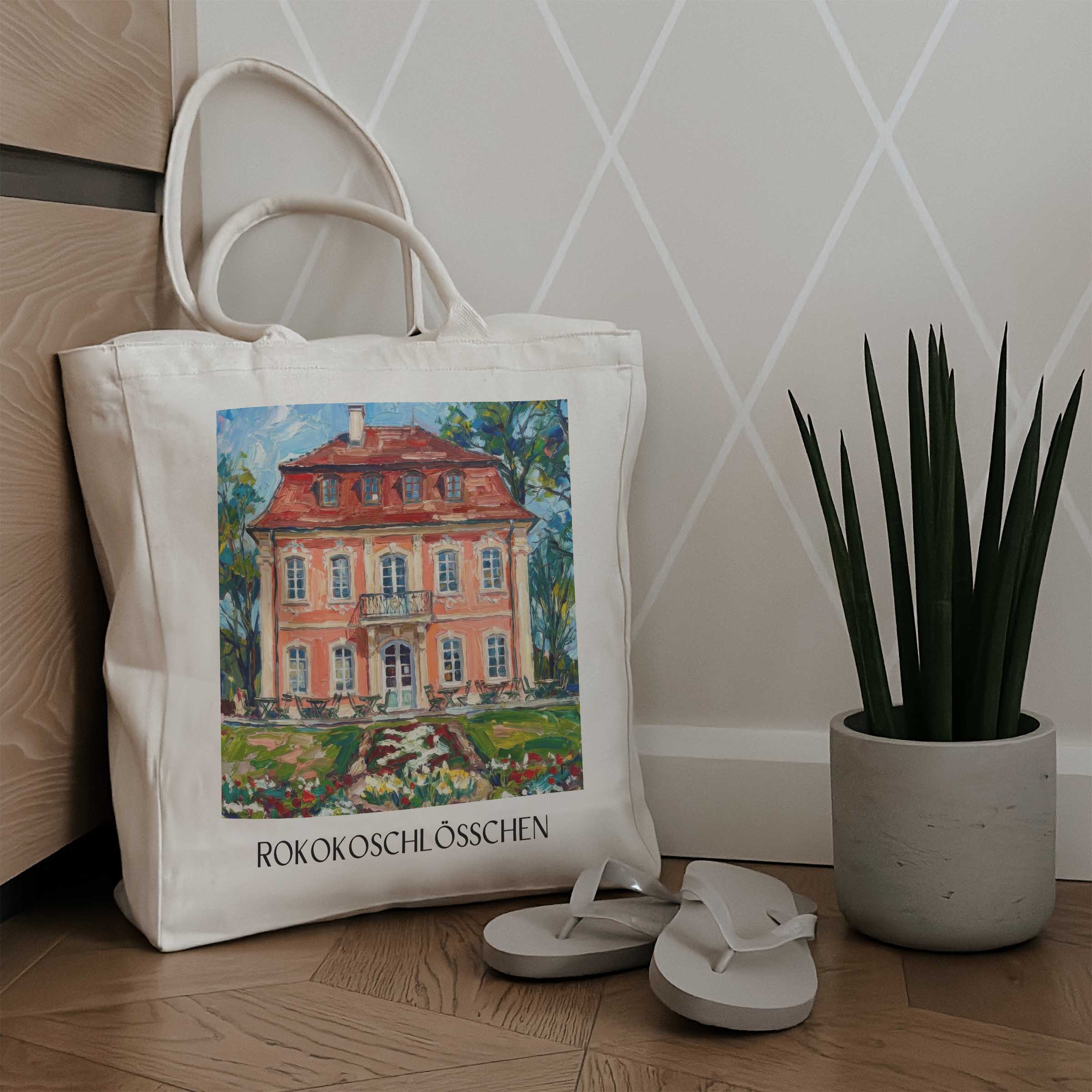 rokokoschlösschen-schwäbisch-gmünd-deutschland-einkaufstasche-oil-painting-oelgemaelde