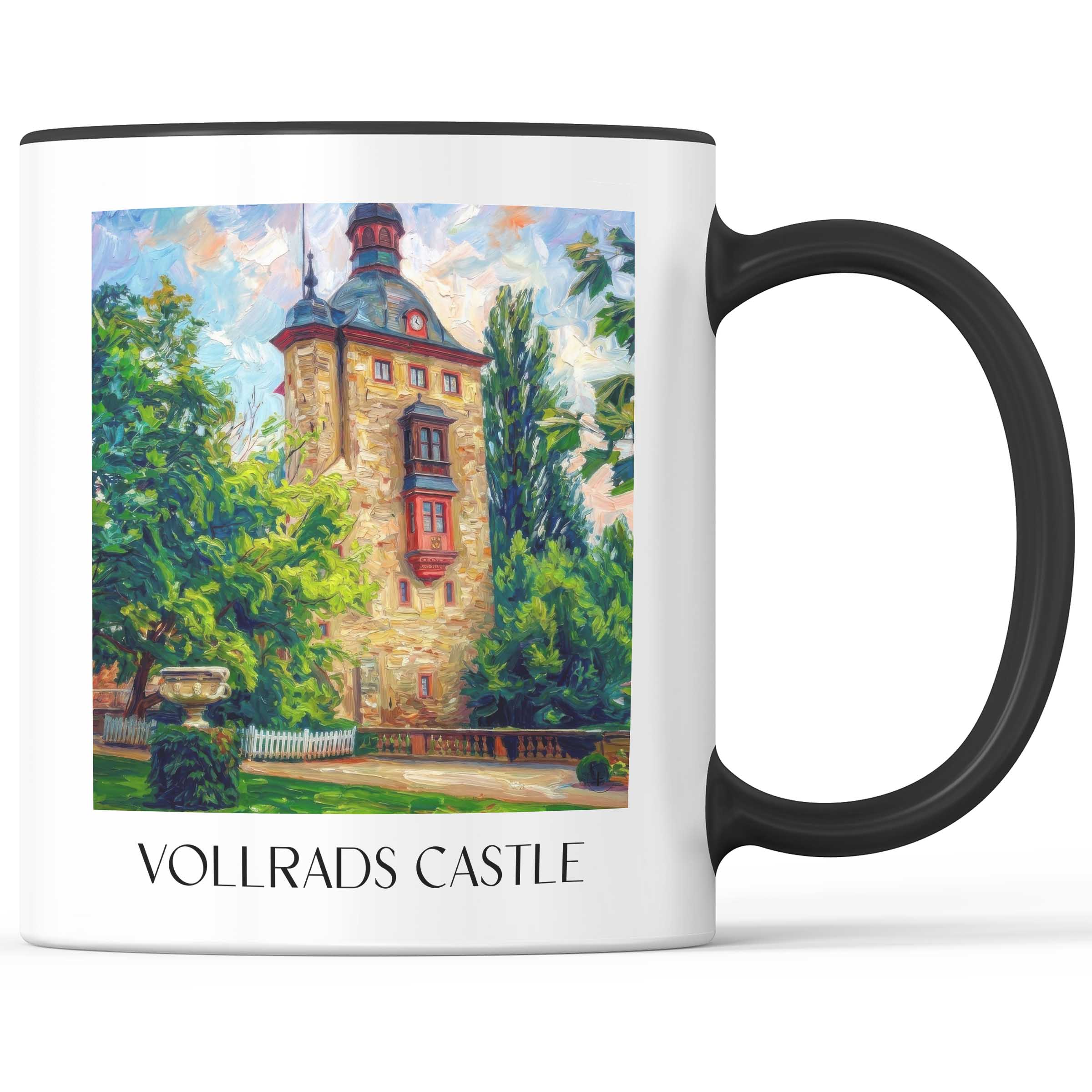 Schloss Vollrads Kaffeebecher - Rheingau - Deutschland Becher - Kaffeetasse im Ölgemälde Stil