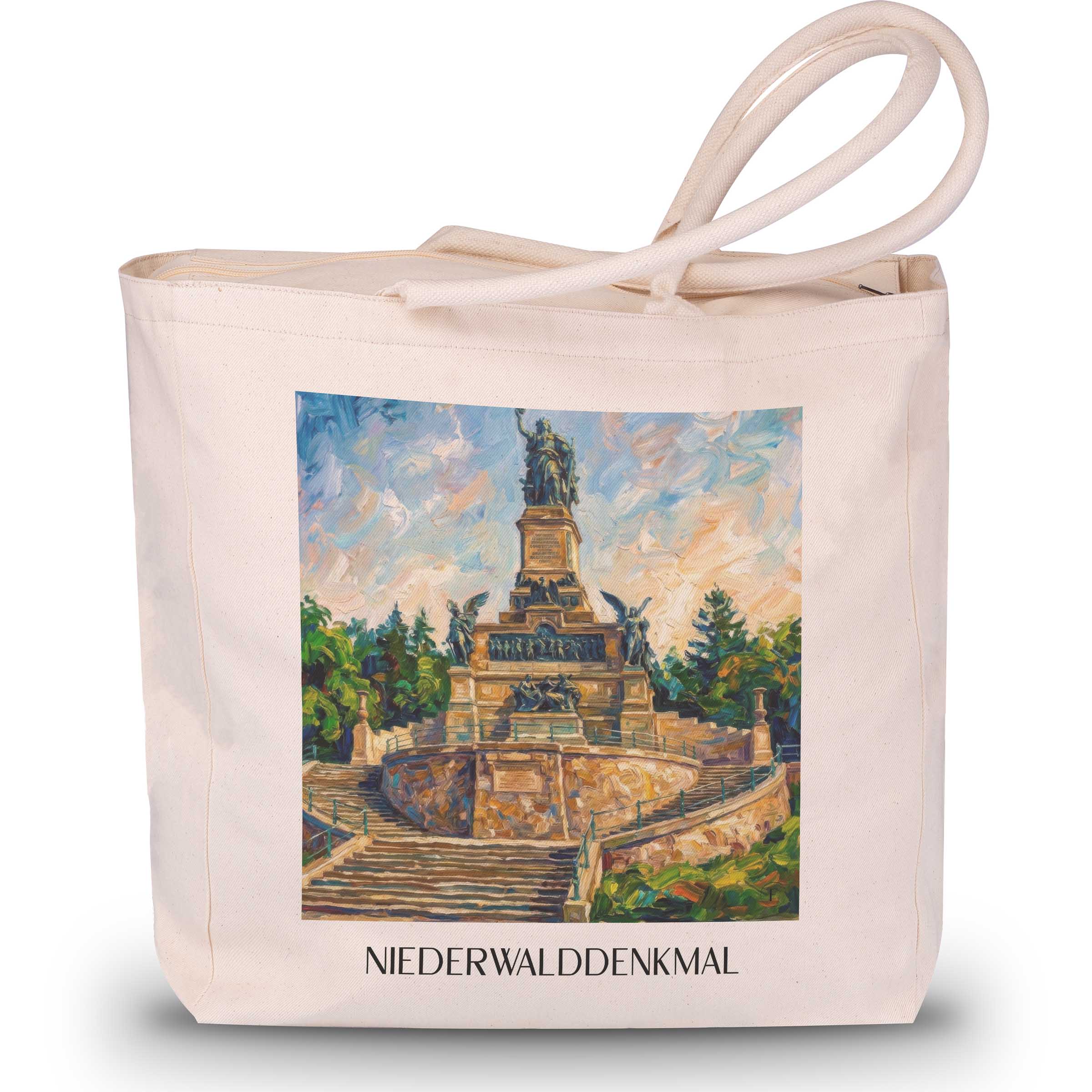 niederwalddenkmal-rheingau-deutschland-einkaufstasche-oil-painting-oelgemaelde