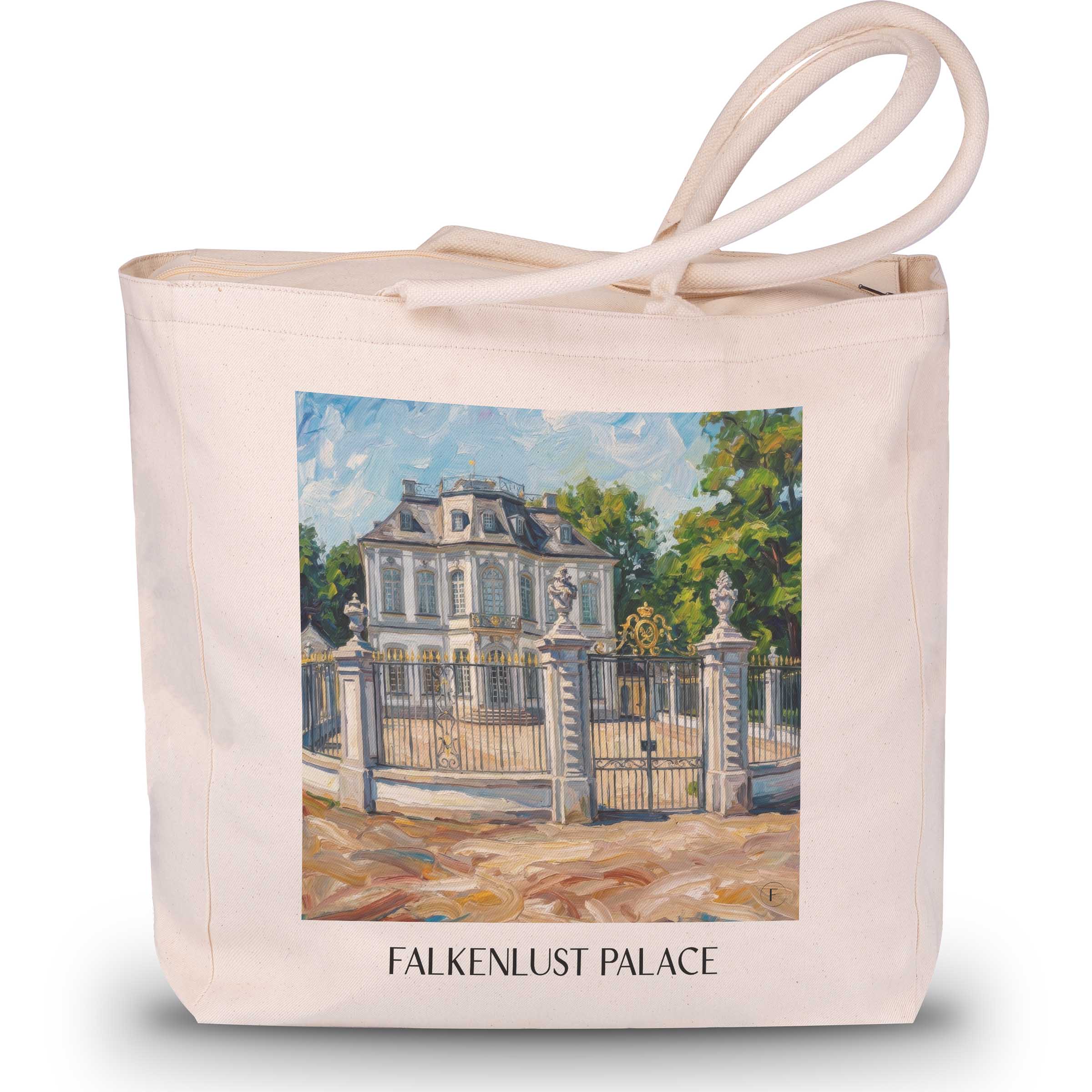 Schloss Falkenlust Shopping Tasche - Brühl - Deutschland Tote Bag - Einkaufstasche im Ölgemälde Stil