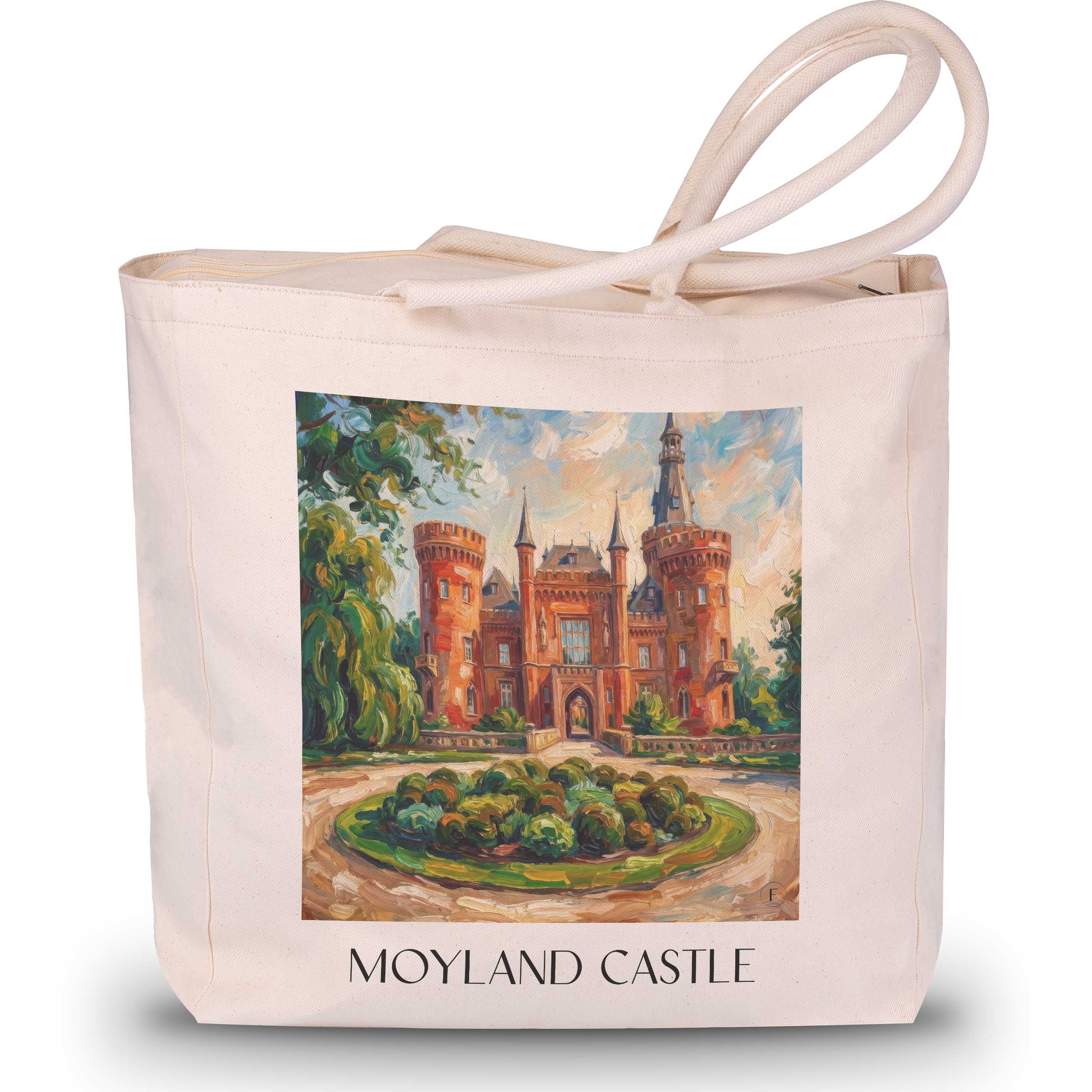 Schloss Moyland Shopping Tasche - Niederrhein - Deutschland Tote Bag - Einkaufstasche im Ölgemälde Stil
