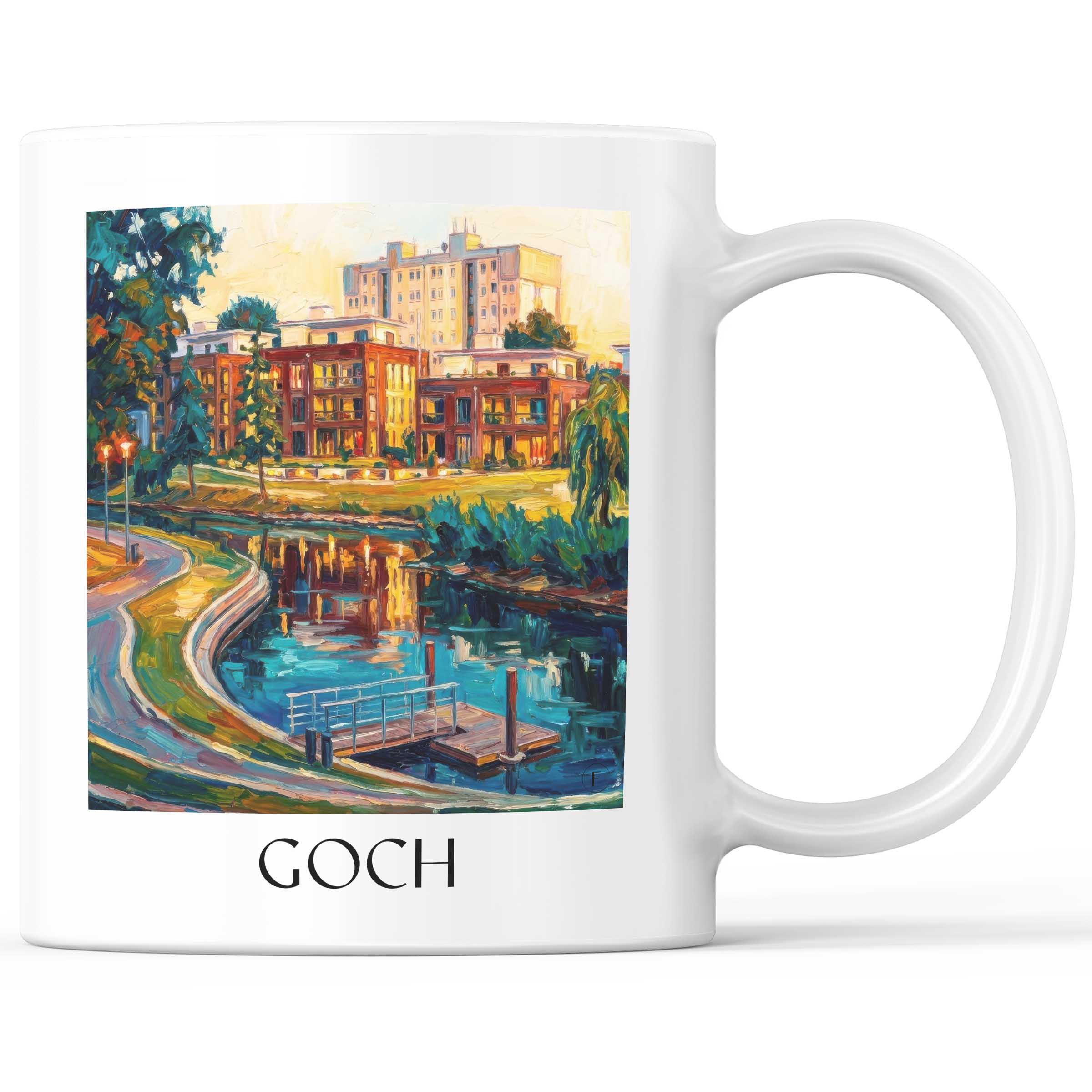 Goch Kaffeebecher - Niederrhein - Deutschland Becher - Kaffeetasse im Ölgemälde Stil