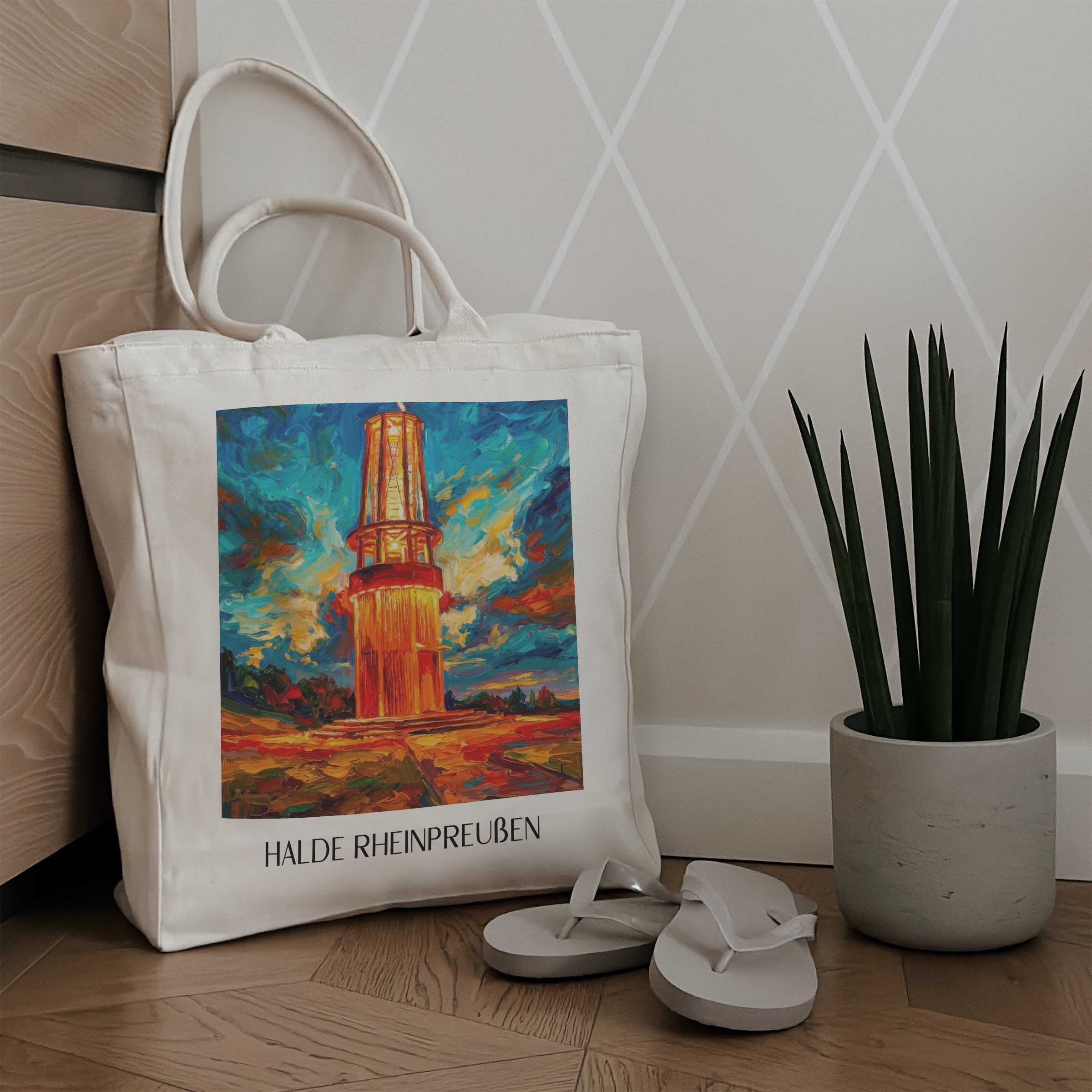 halde-rheinpreußen-moers-deutschland-einkaufstasche-oil-painting-oelgemaelde