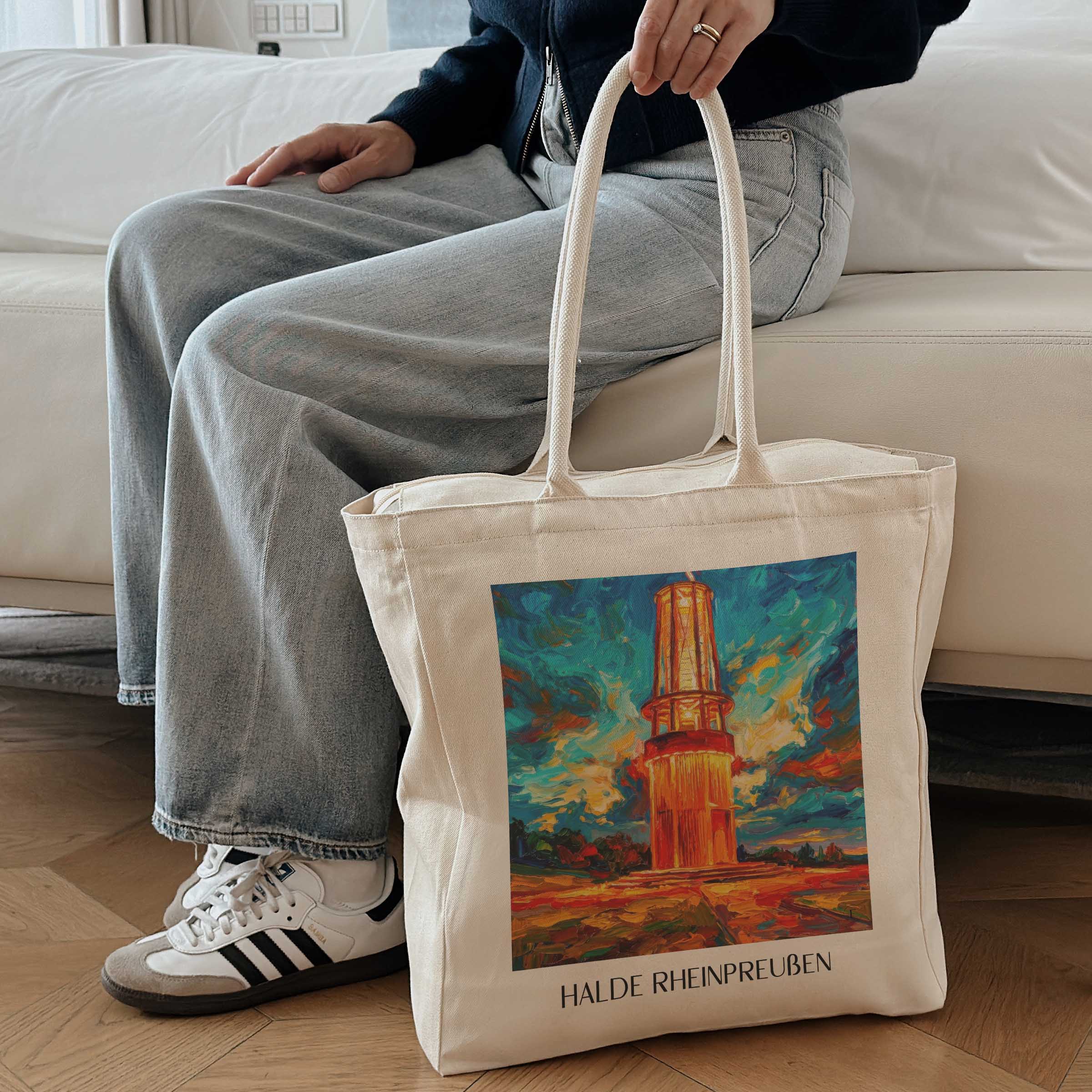 halde-rheinpreußen-moers-deutschland-einkaufstasche-oil-painting-oelgemaelde