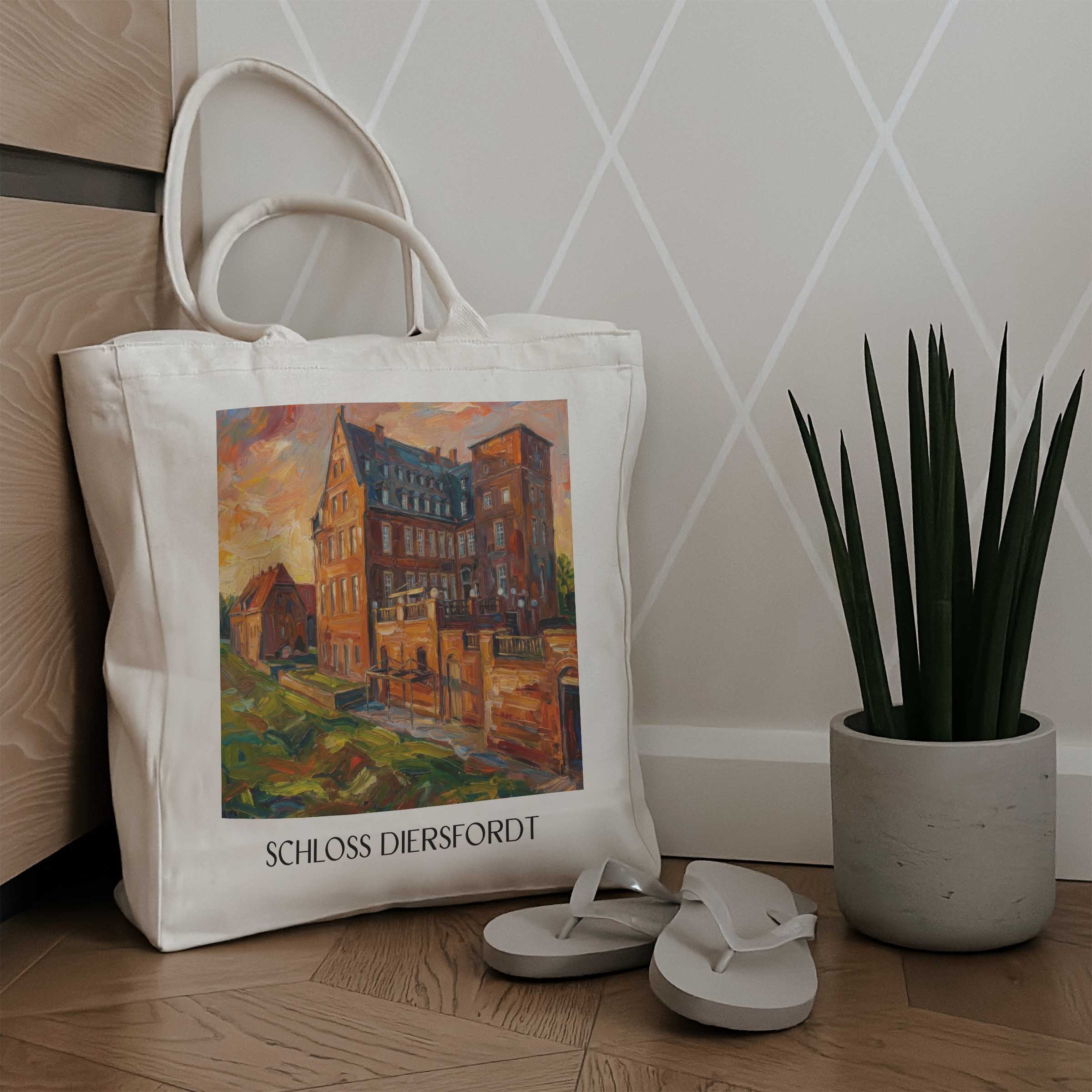schloss-diersfordt-wesel-deutschland-einkaufstasche-oil-painting-oelgemaelde