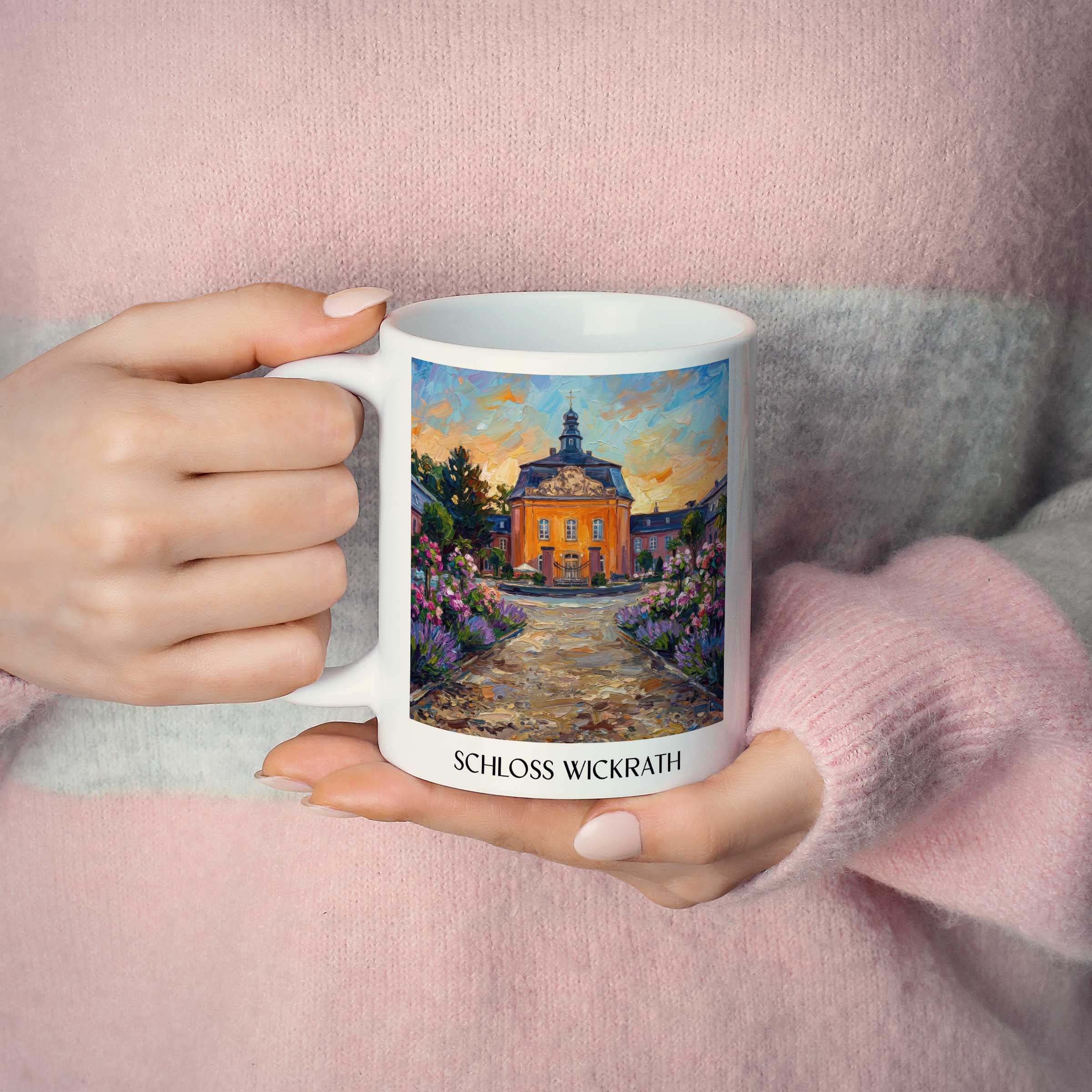 schloss-wickrath-möchengladbach-deutschland-kaffeebecher-oil-painting-oelgemaelde