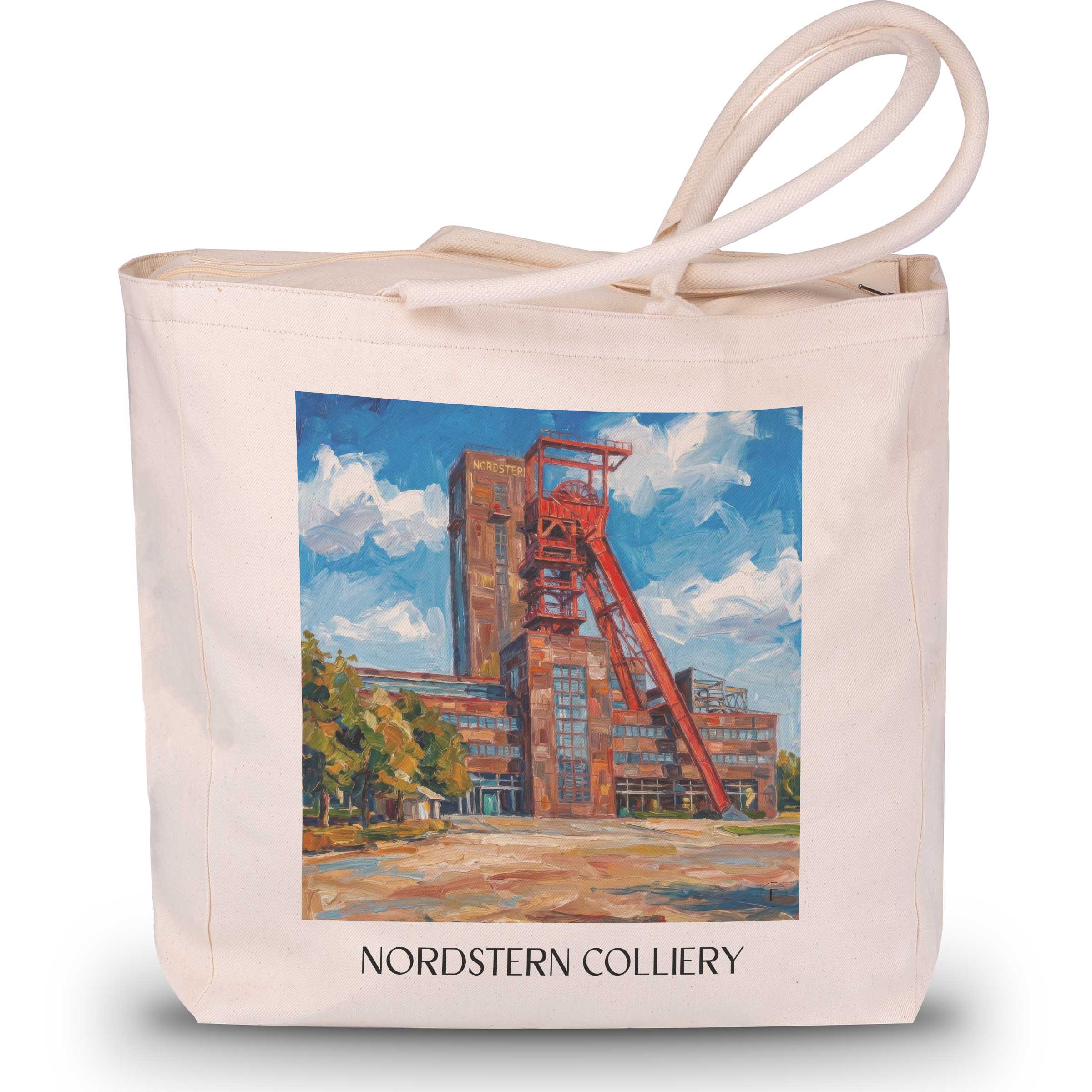 Zeche Nordstern Shopping Tasche - Gelsenkirchen - Deutschland Tote Bag - Einkaufstasche im Ölgemälde Stil