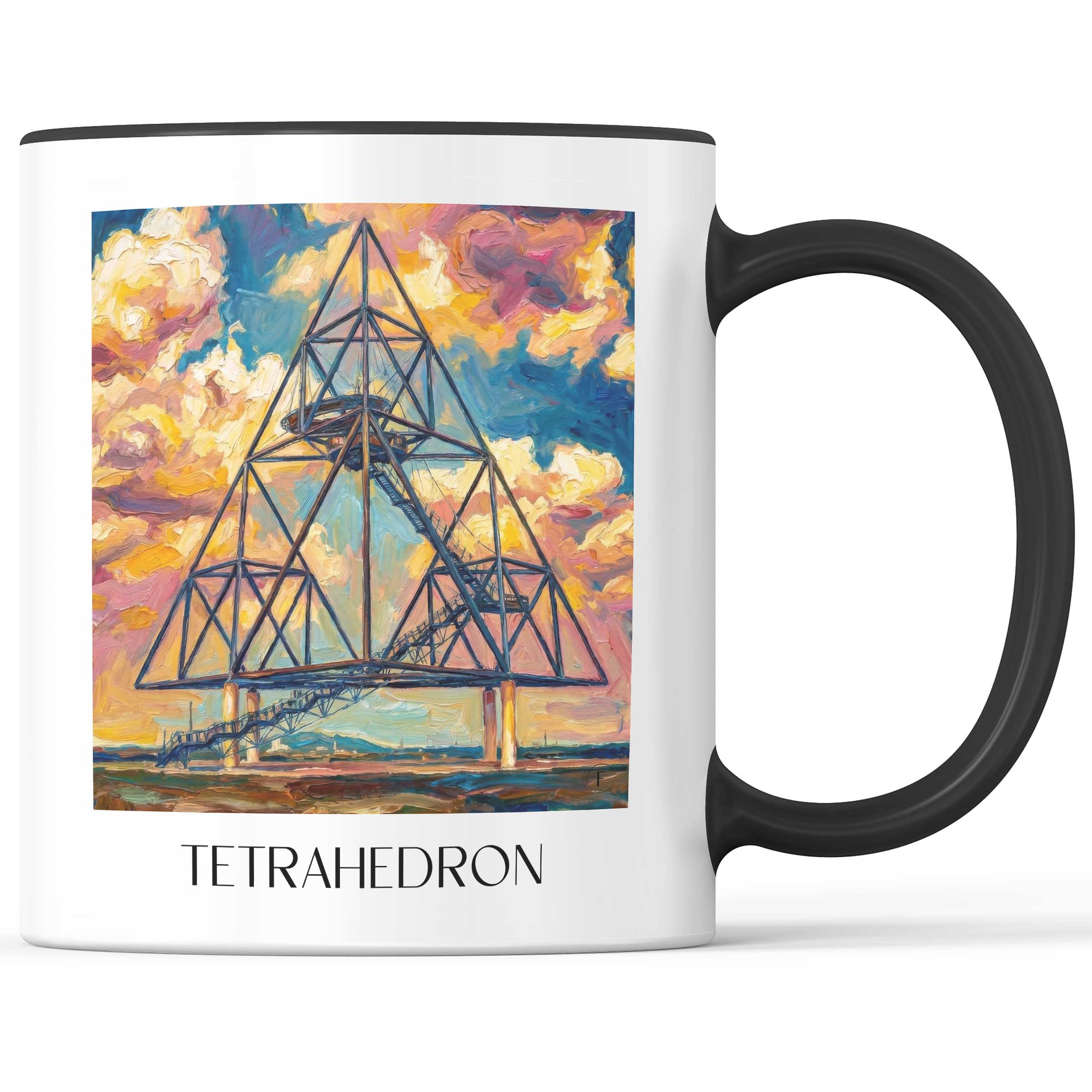 Tetraeder Kaffeebecher - Bottrop - Deutschland Becher - Kaffeetasse im Ölgemälde Stil