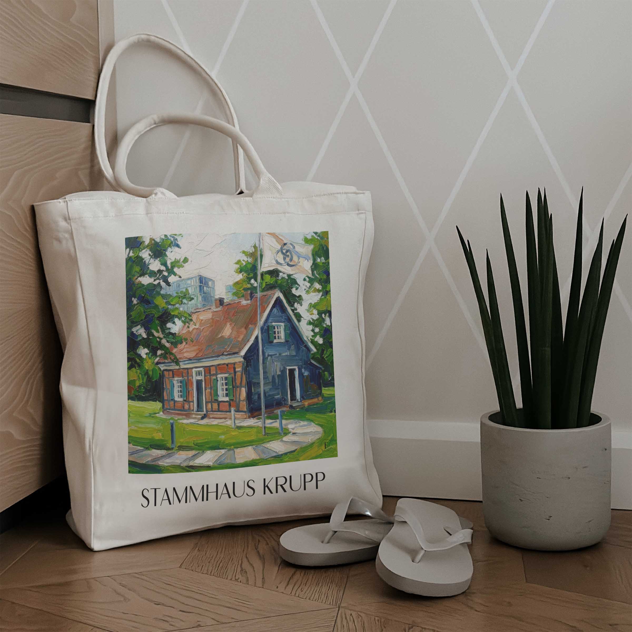 stammhaus-krupp-essen-deutschland-einkaufstasche-oil-painting-oelgemaelde