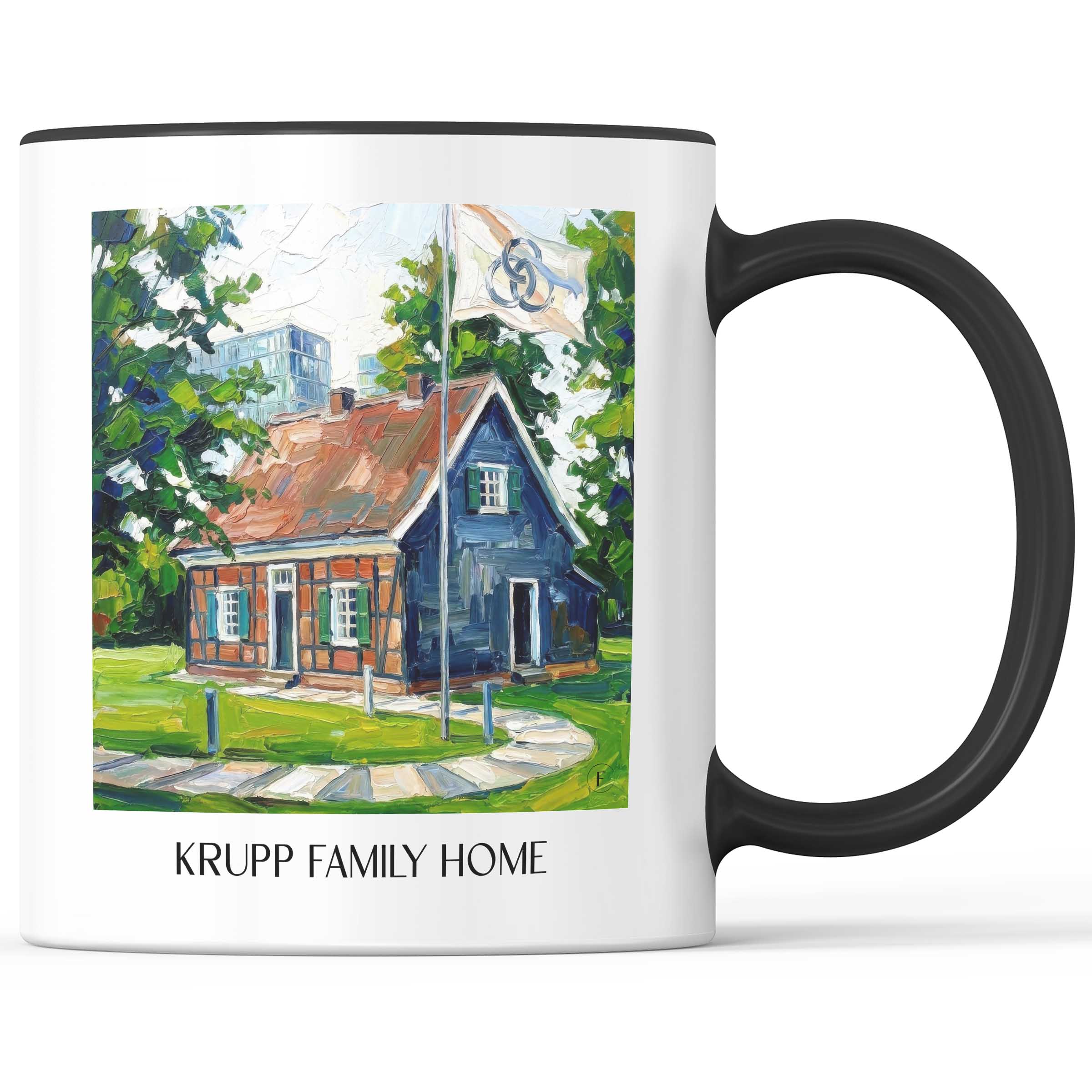 Stammhaus Krupp Kaffeebecher - Essen - Deutschland Becher - Kaffeetasse im Ölgemälde Stil