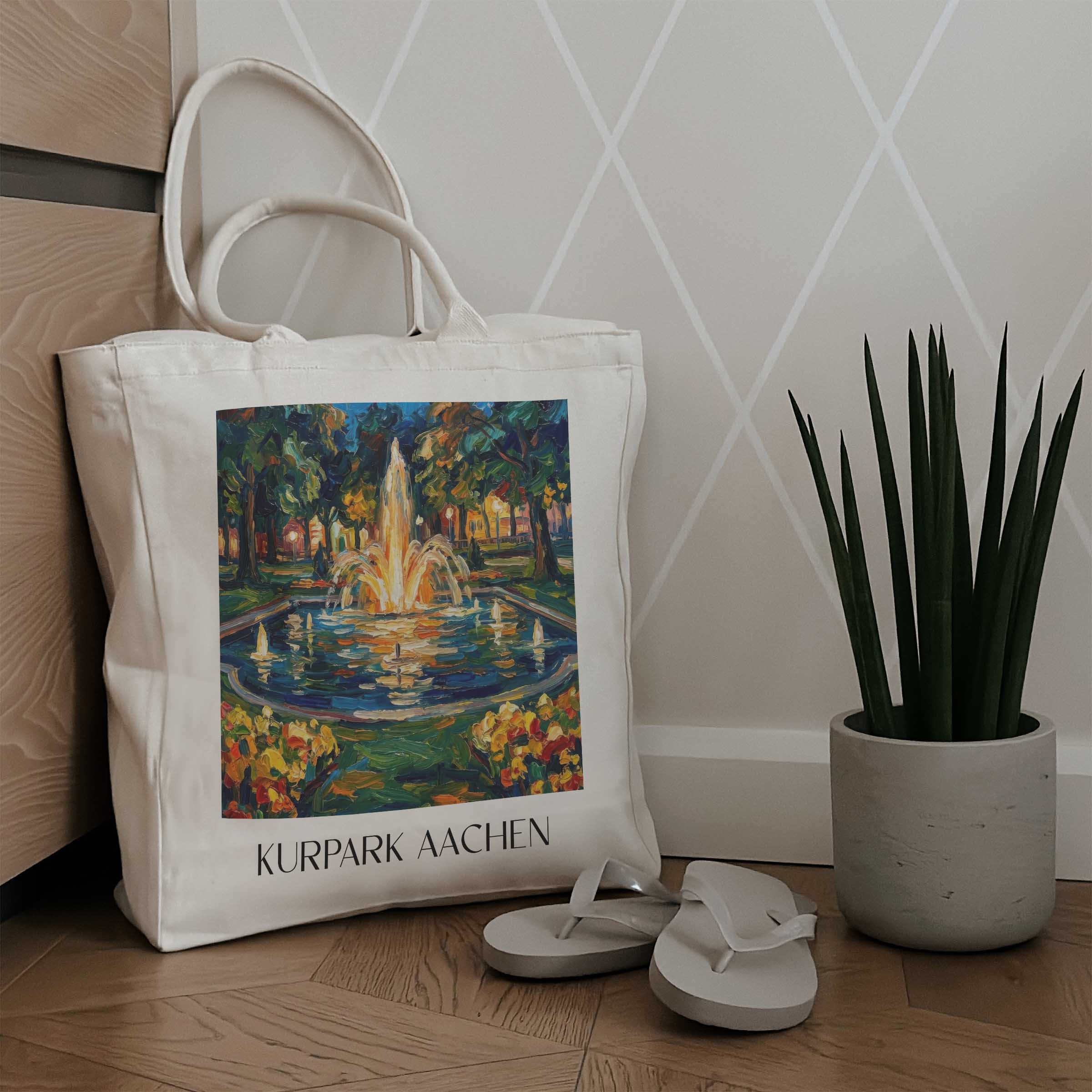 kurpark-aachen-deutschland-einkaufstasche-oil-painting-oelgemaelde