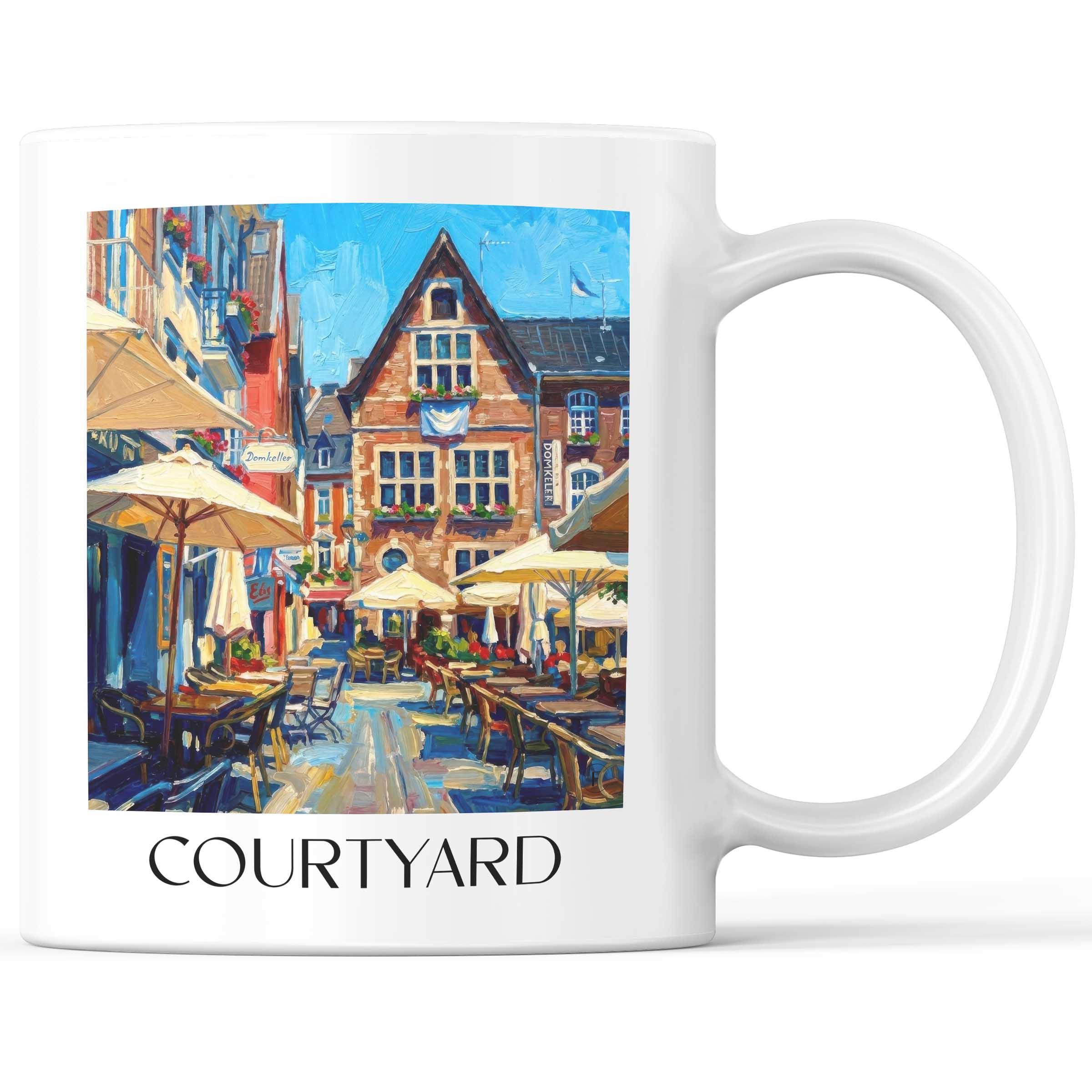 Hof Kaffeebecher - Aachen - Deutschland Becher - Kaffeetasse im Ölgemälde Stil