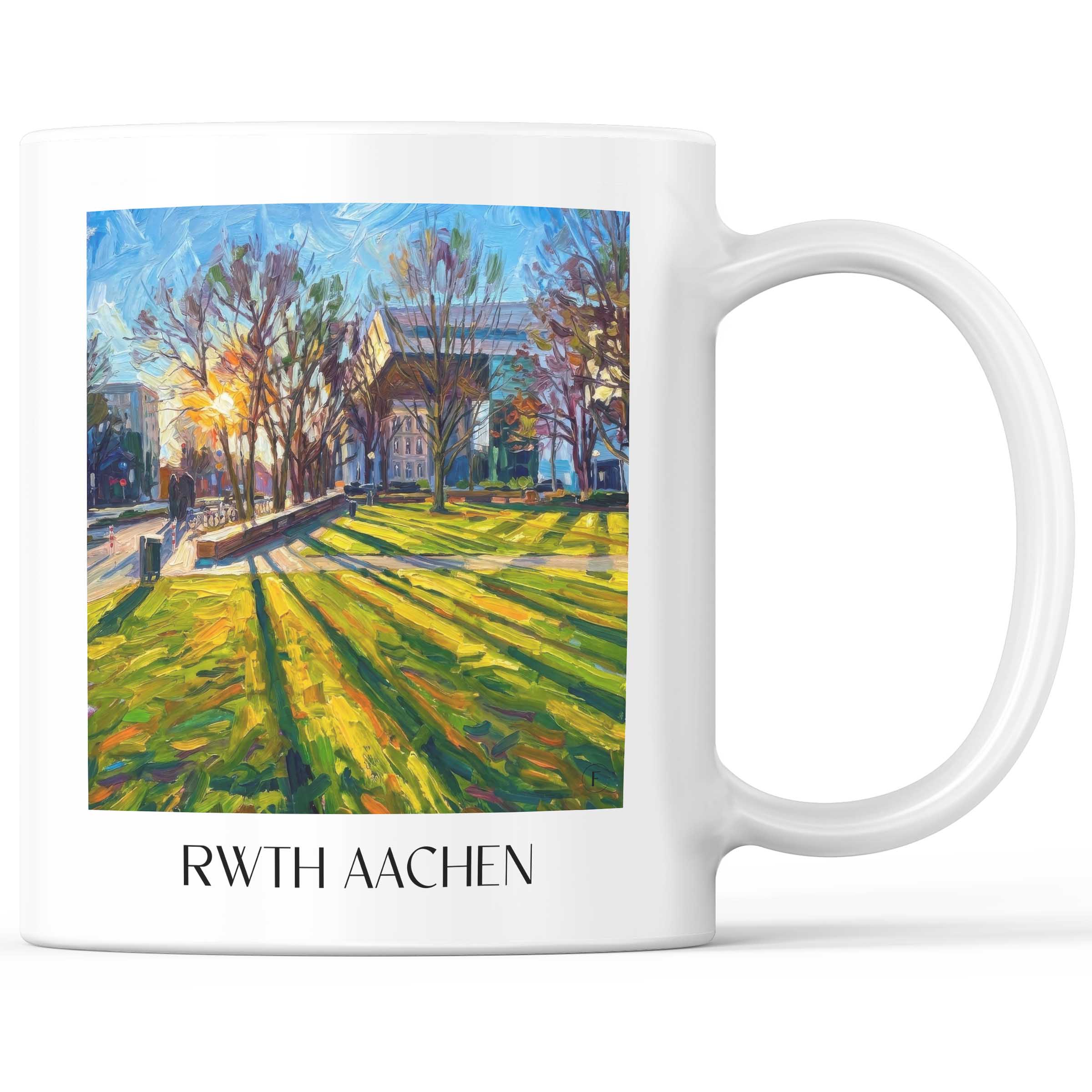 Rwth Kaffeebecher - Aachen - Deutschland Becher - Kaffeetasse im Ölgemälde Stil