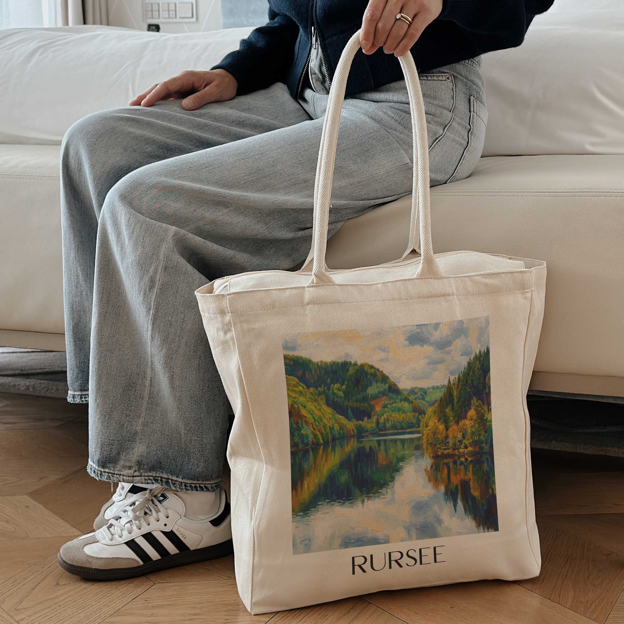 rursee-eifel-deutschland-einkaufstasche-oil-painting-oelgemaelde