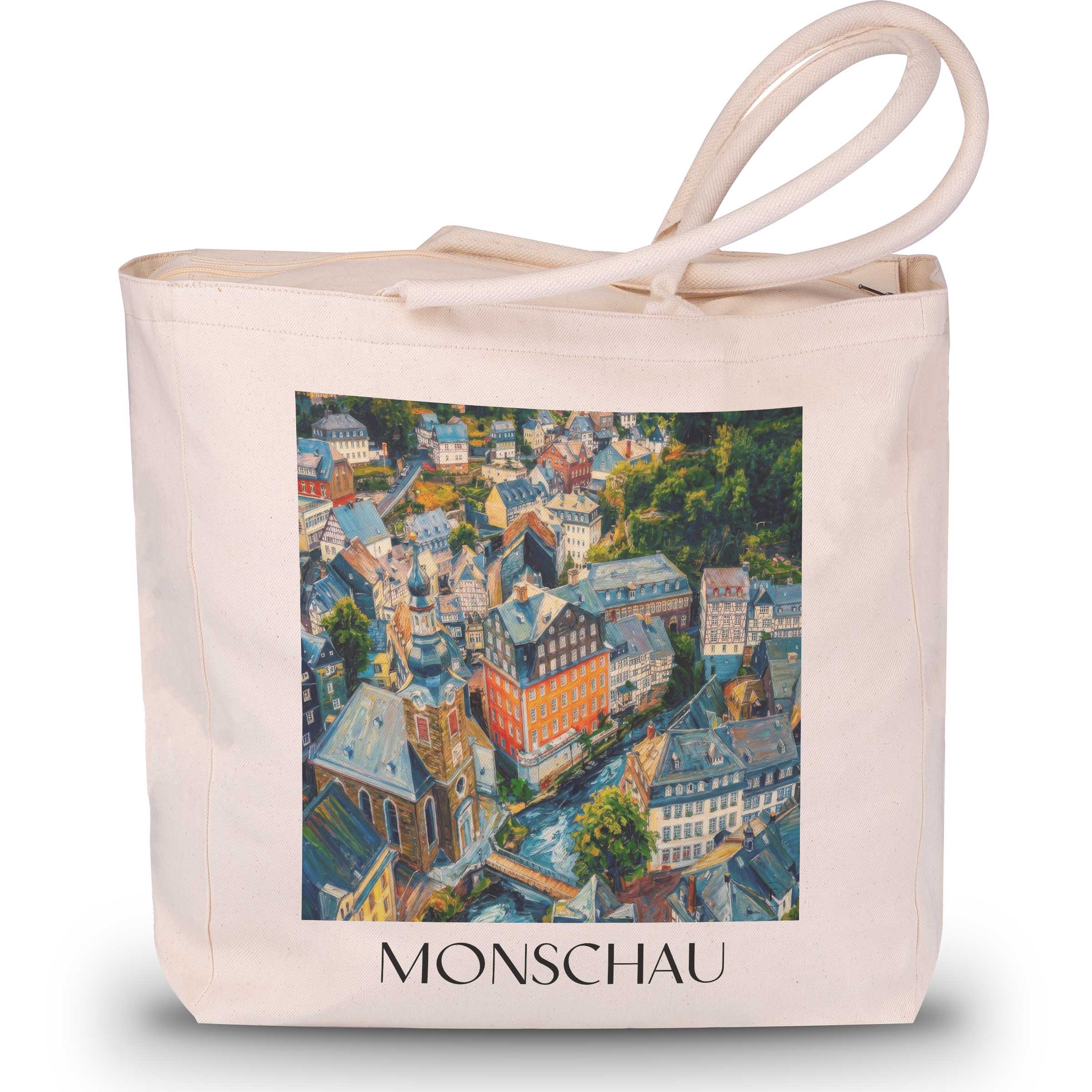 monschau-rureifel-deutschland-einkaufstasche-oil-painting-oelgemaelde