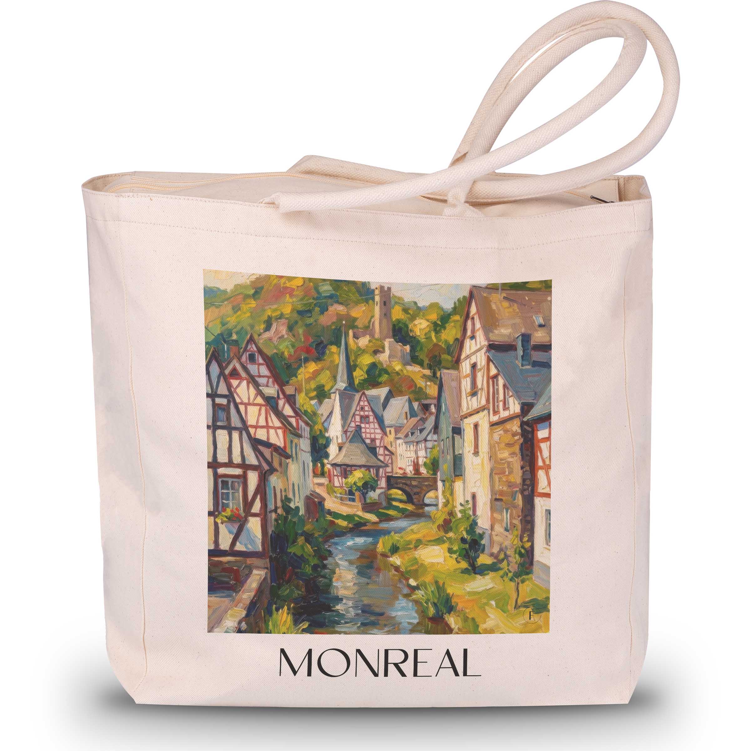 Monreal Shopping Tasche - Eifel - Deutschland Tote Bag - Einkaufstasche im Ölgemälde Stil