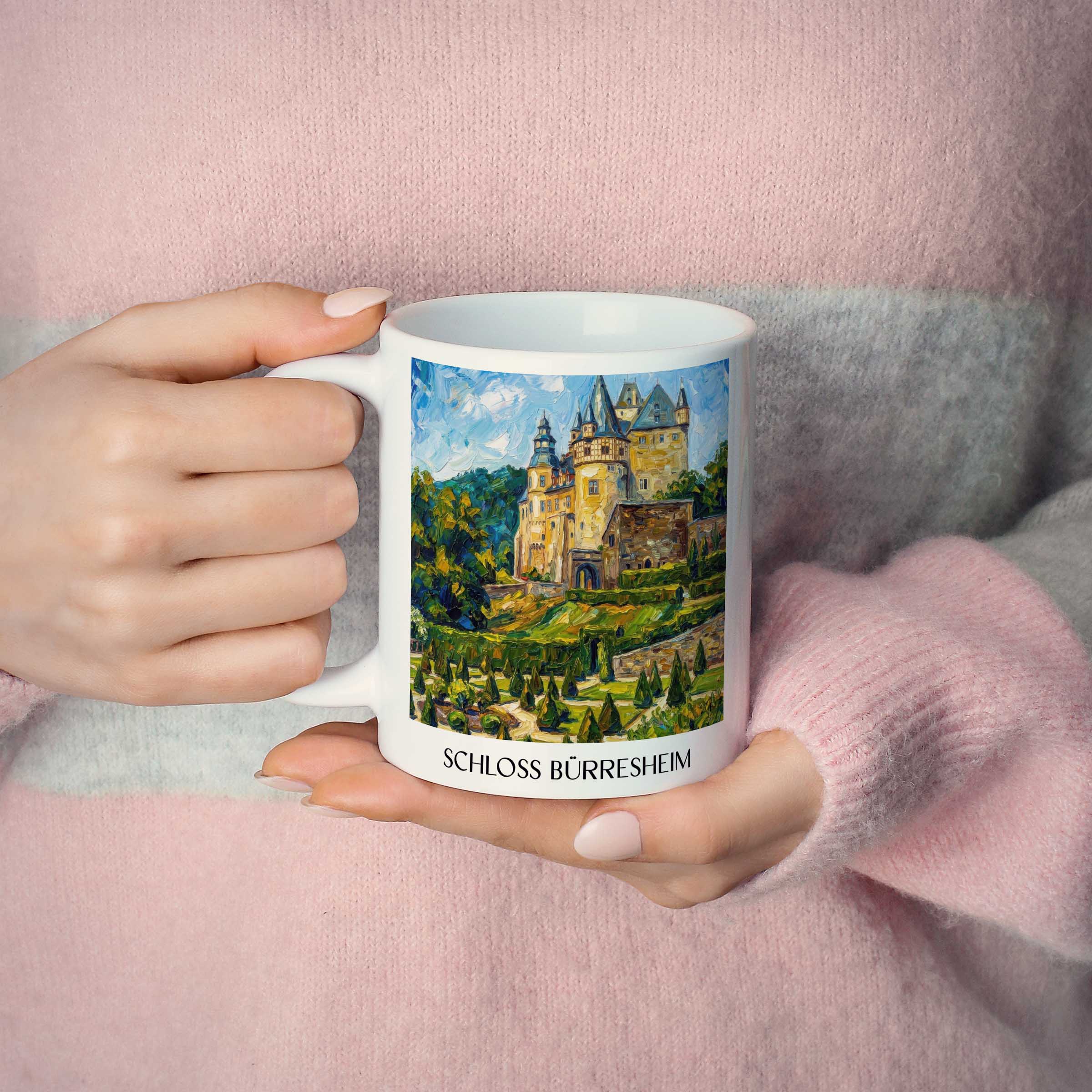 schloss-bürresheim-eifel-deutschland-kaffeebecher-oil-painting-oelgemaelde