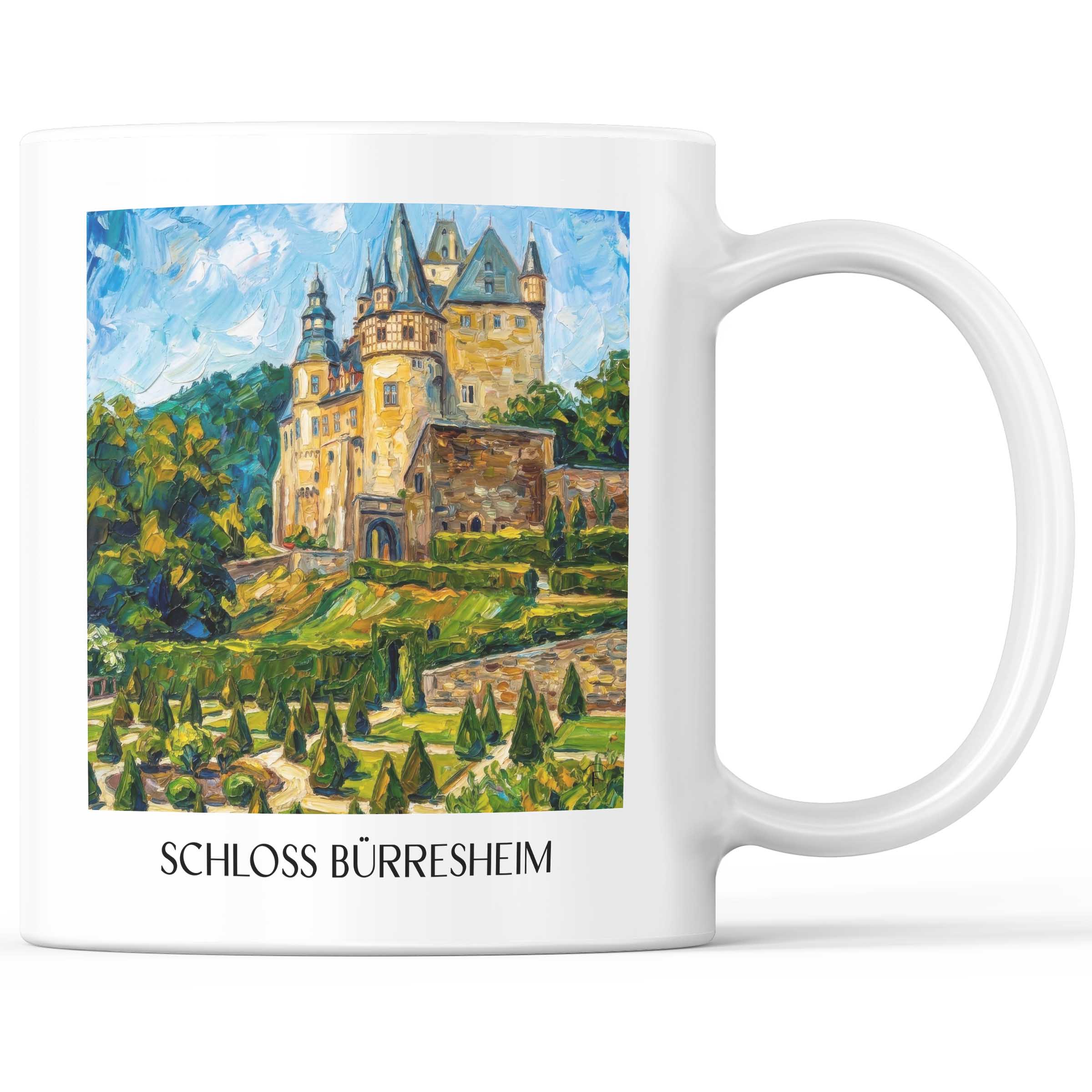 schloss-bürresheim-eifel-deutschland-kaffeebecher-oil-painting-oelgemaelde