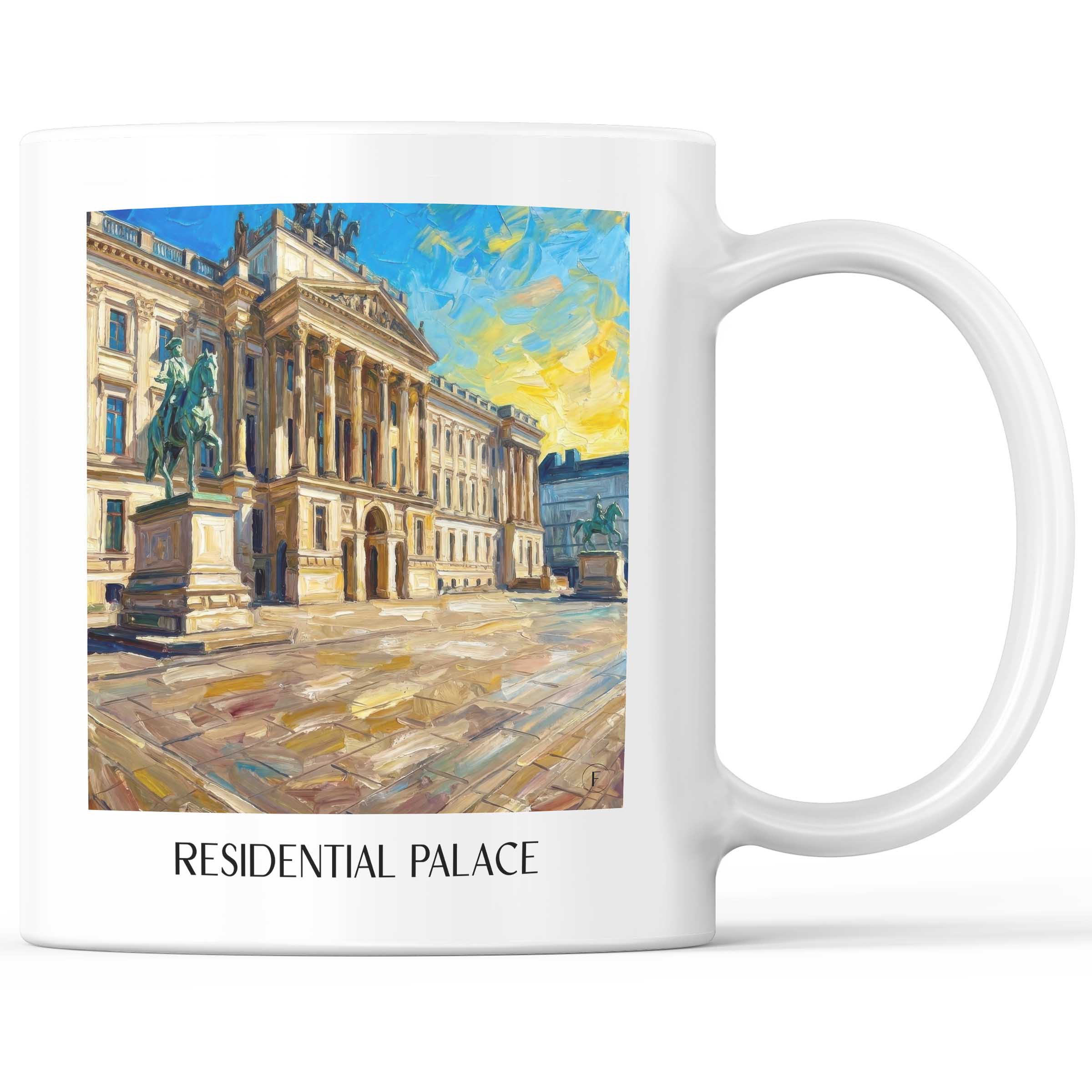 Residenzschloss Kaffeebecher - Braunschweig - Deutschland Becher - Kaffeetasse im Ölgemälde Stil