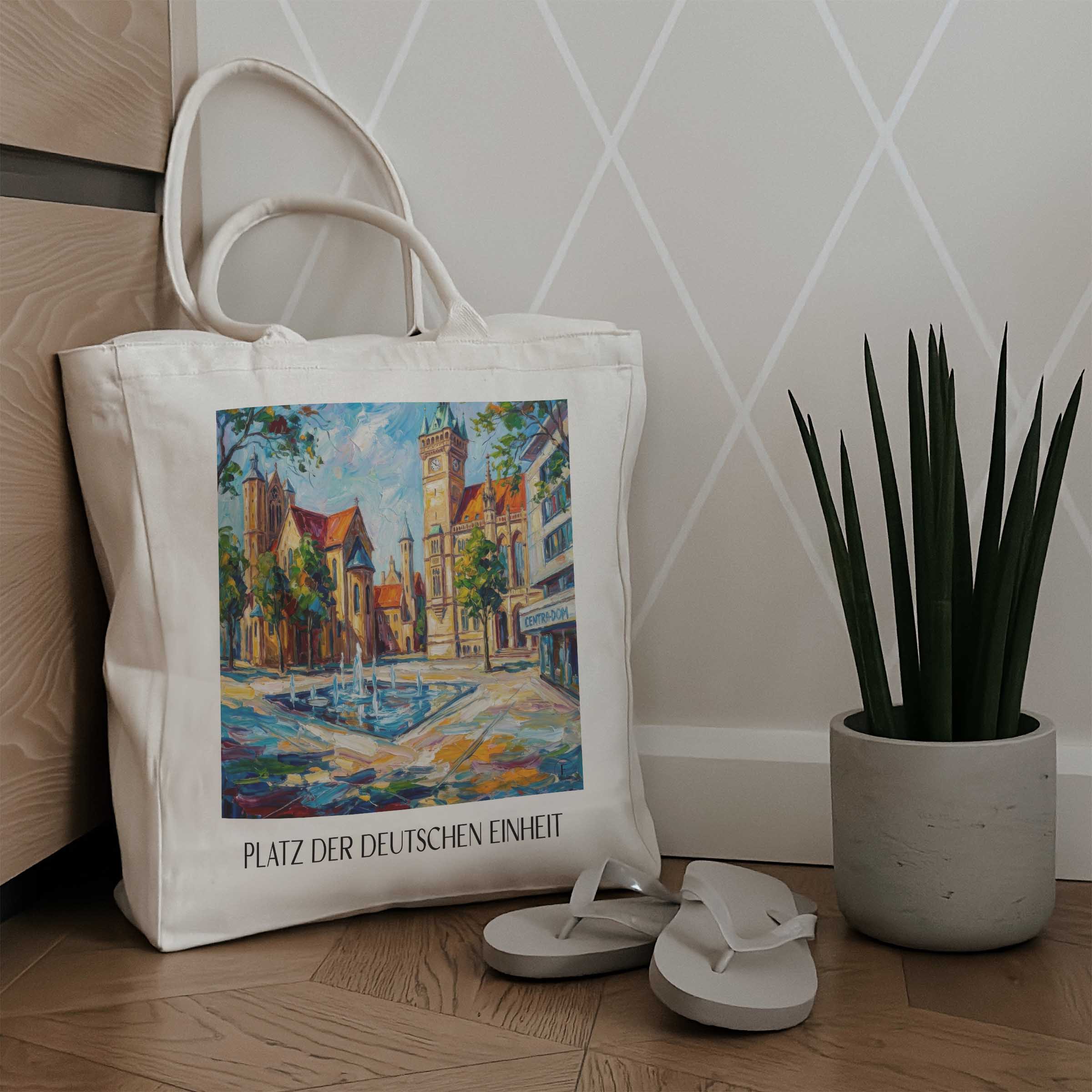 platz-der-deutschen-einheit-braunschweig-deutschland-einkaufstasche-oil-painting-oelgemaelde