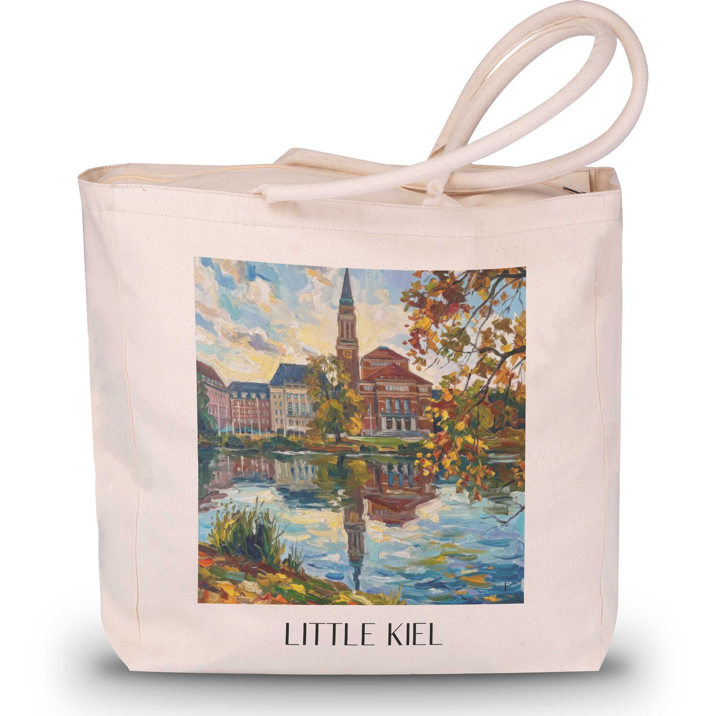 Kleiner Kiel Shopping Tasche - Schleswig-Holstein - Deutschland Tote Bag - Einkaufstasche im Ölgemälde Stil