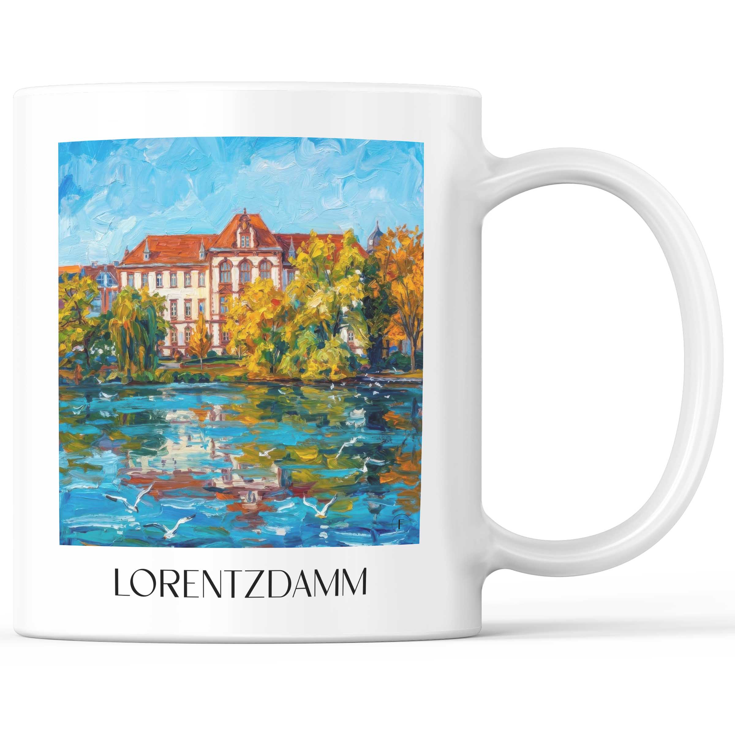 Lorentzdamm Kaffeebecher - Kiel - Deutschland Becher - Kaffeetasse im Ölgemälde Stil