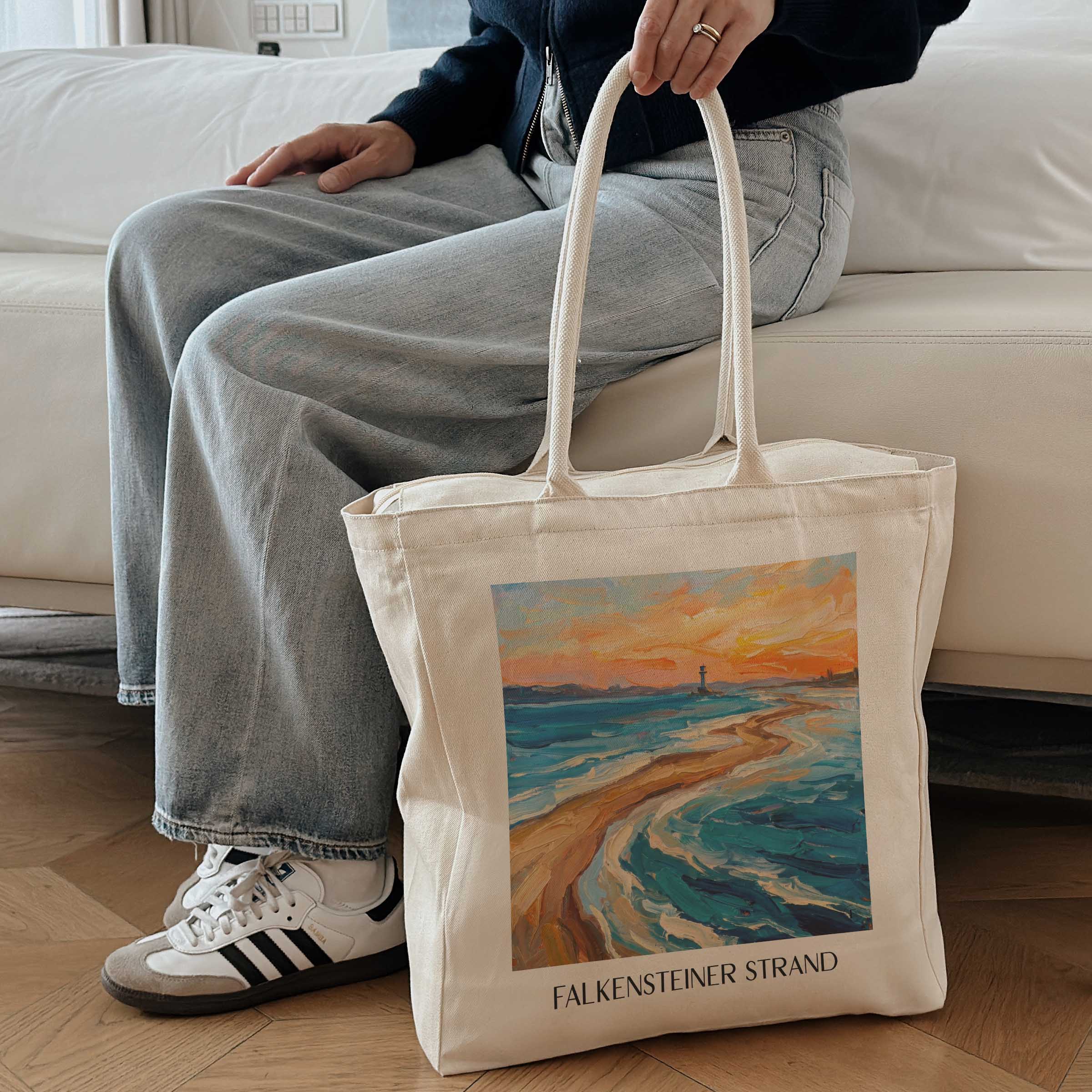 falkensteiner-strand-kiel-deutschland-einkaufstasche-oil-painting-oelgemaelde