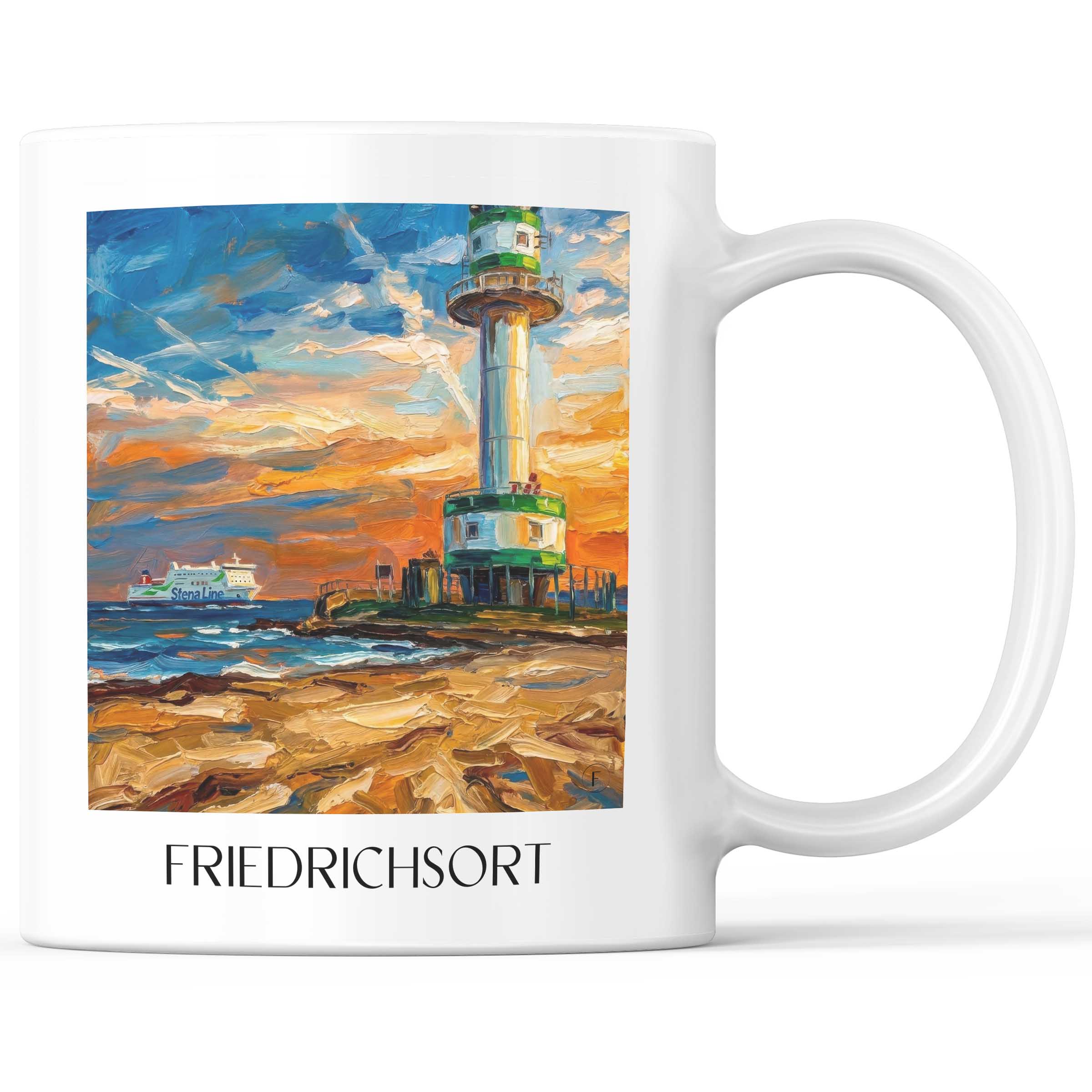 Friedrichsort Kaffeebecher - Kiel - Deutschland Becher - Kaffeetasse im Ölgemälde Stil
