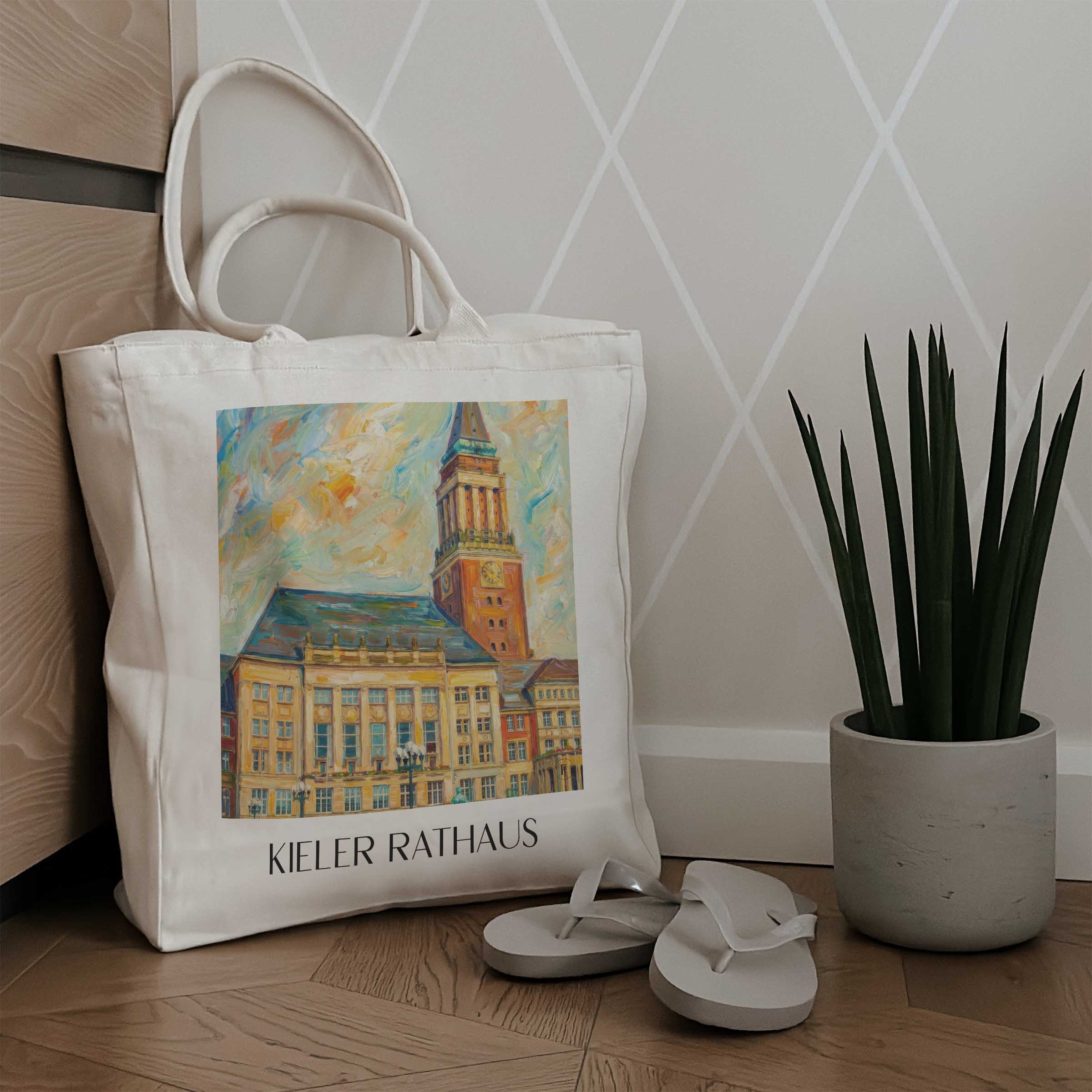 rathaus-kiel-deutschland-einkaufstasche-oil-painting-oelgemaelde