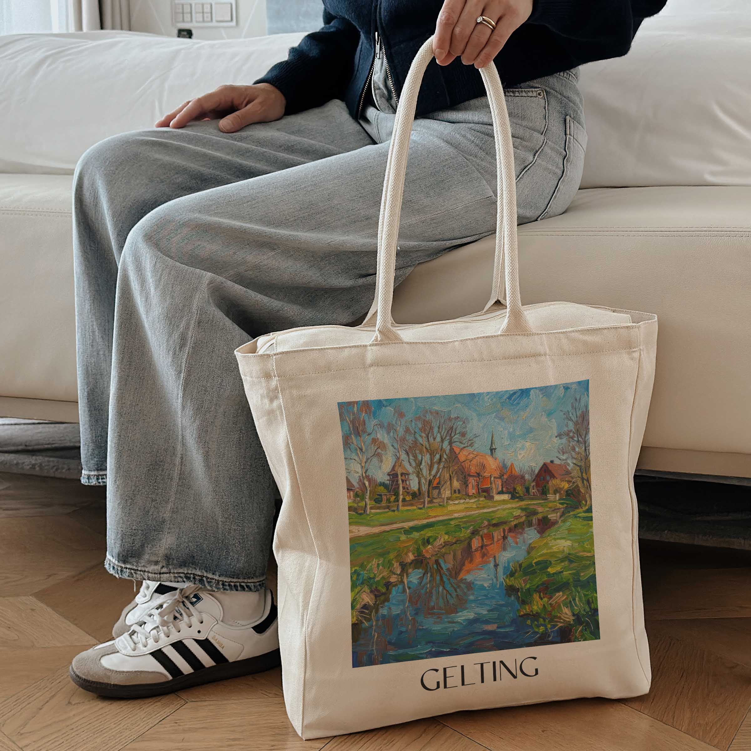 gelting-schleswig-deutschland-einkaufstasche-oil-painting-oelgemaelde