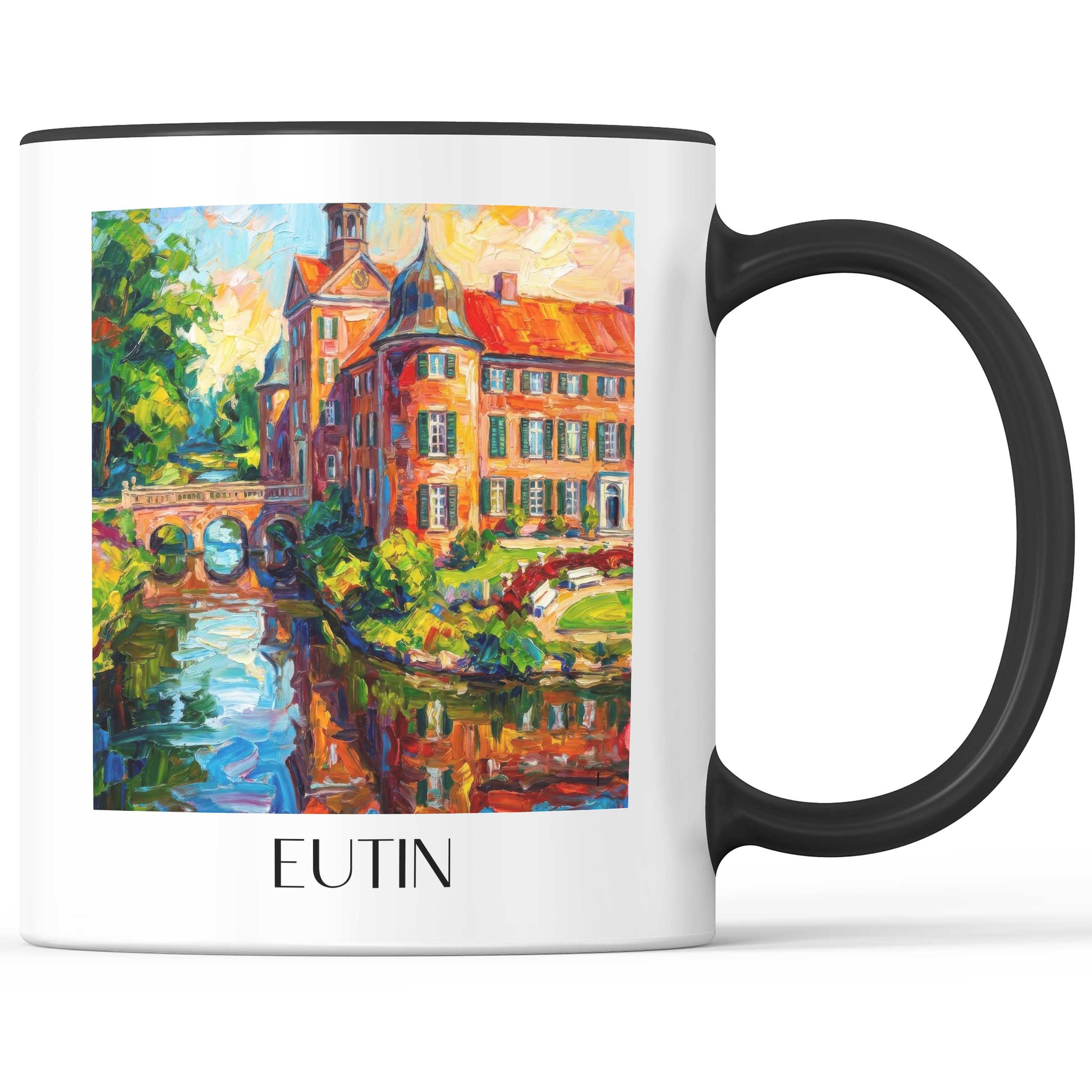 Eutin Kaffeebecher - Schleswig-Holstein - Deutschland Becher - Kaffeetasse im Ölgemälde Stil